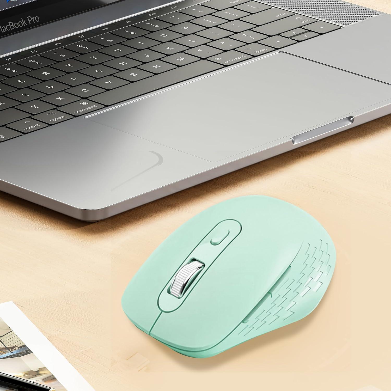 Ratón Inalámbrico NRGYEZ Verde, 3 Niveles DPI, Ergonómico