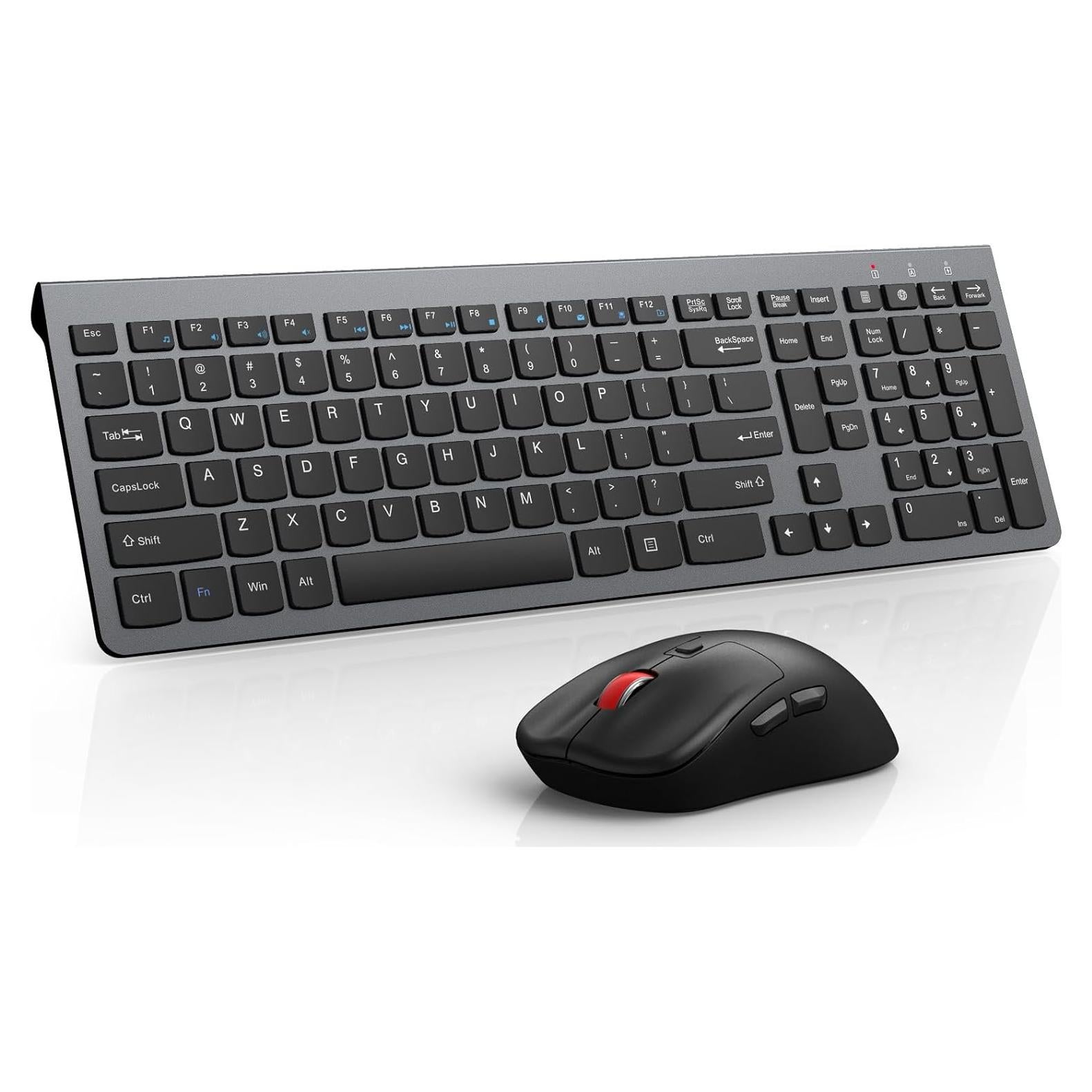 Combo Teclado y Ratón Inalámbrico GAMCATZ Gris Silencioso