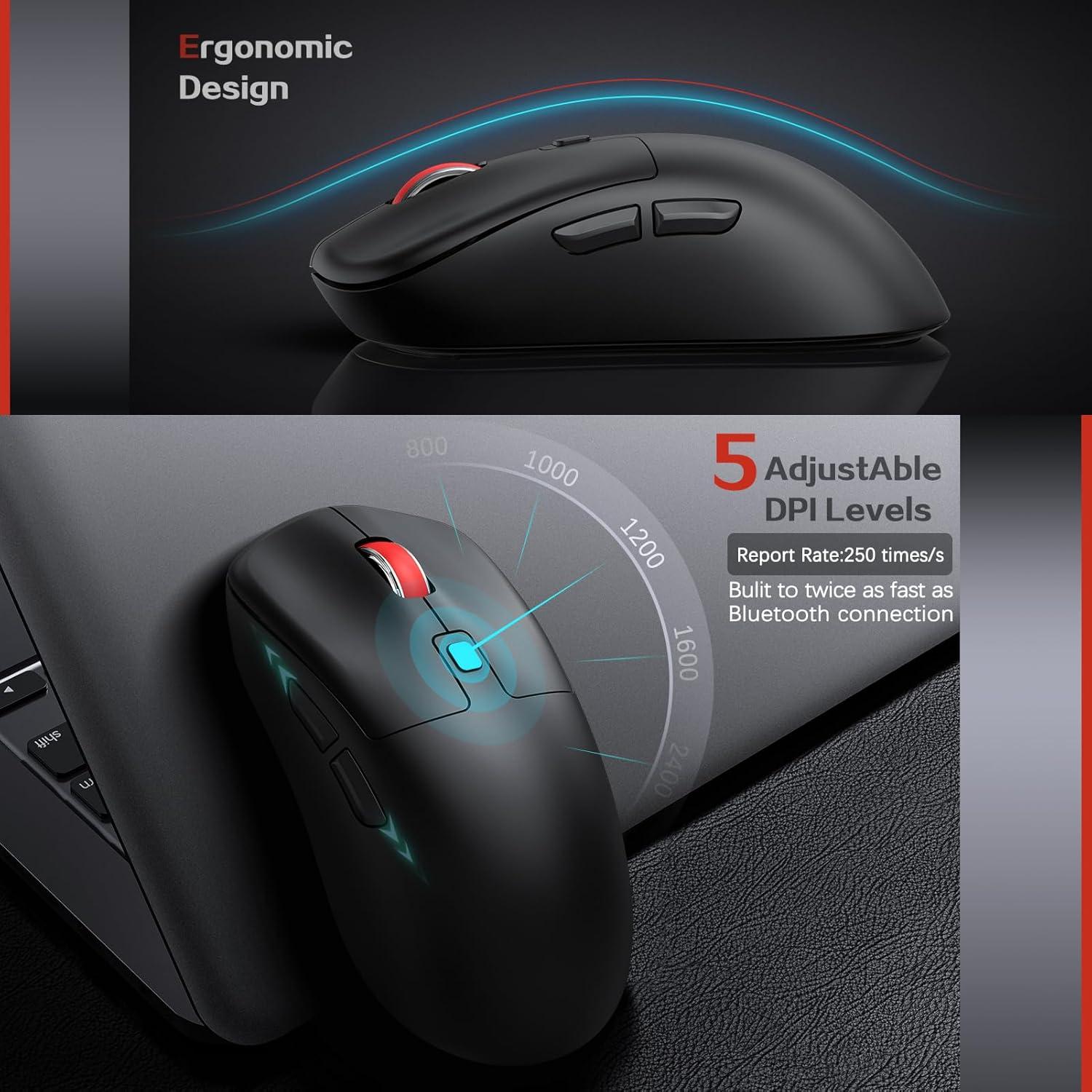 Combo Teclado y Ratón Inalámbrico GAMCATZ Gris Silencioso