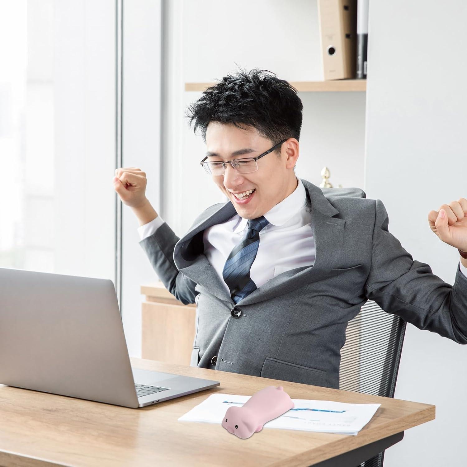 Descanso de Muñeca Ergonómico Thanice Cerdito Rosa 13x6x3cm