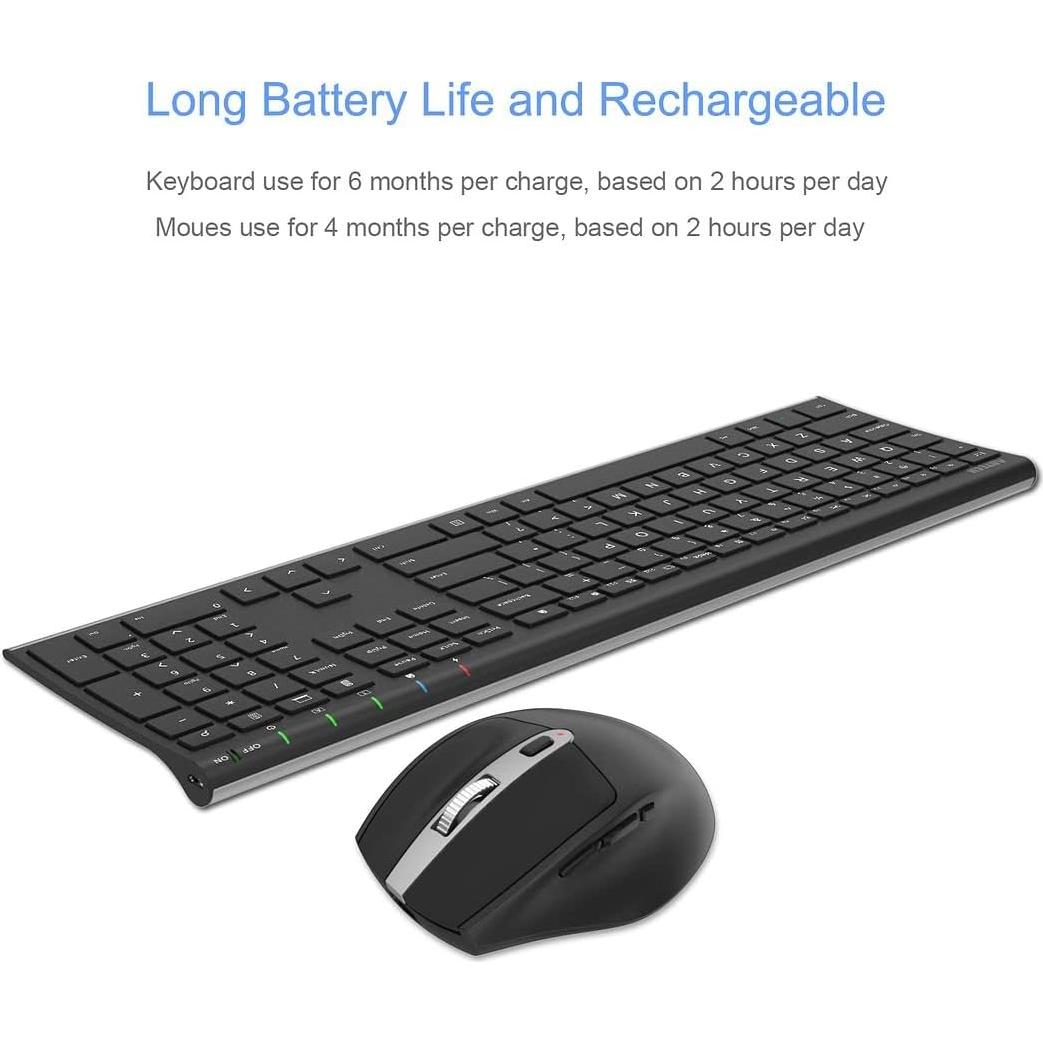 Teclado y Ratón Inalámbricos Arteck HW192/MW167, Acero Inoxidable