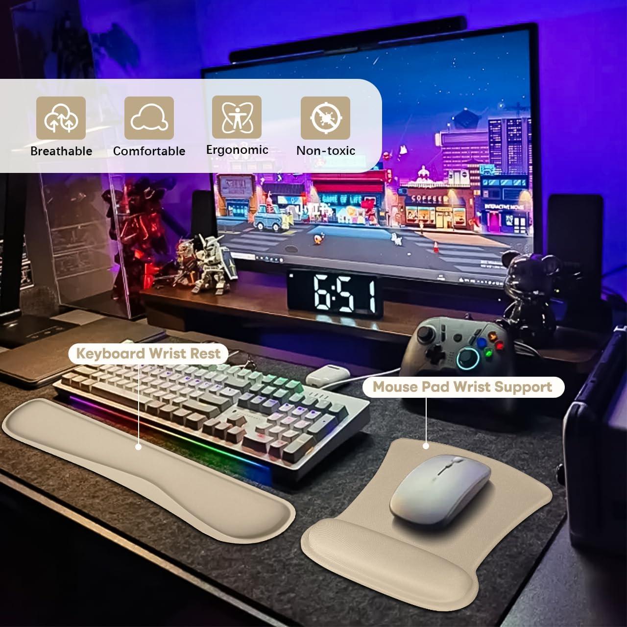 Soporte Ergonómico para Muñeca QINGLER - Almohadillas de Teclado y Ratón