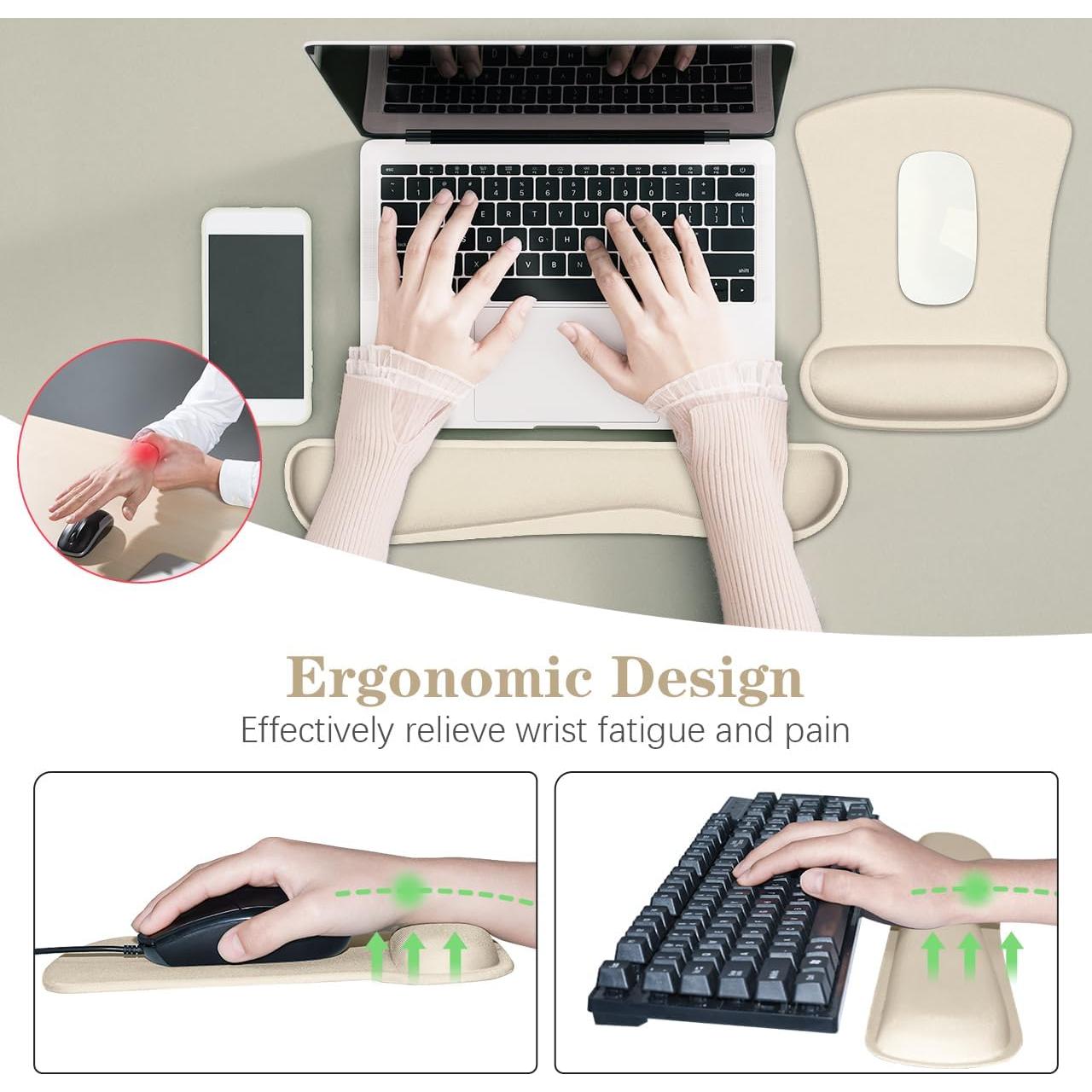 Soporte Ergonómico para Muñeca QINGLER - Almohadillas de Teclado y Ratón