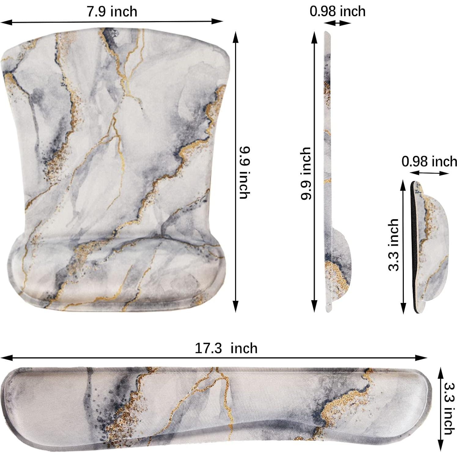 Set Reposamuñecas Ergonomico ArtSo Mármol Gris - Teclado y Ratón