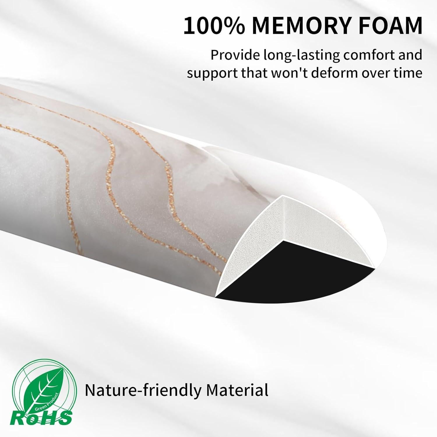 Reposamuñecas eulps Ergonómico con Alfombrilla de Ratón - Mármol Blanco