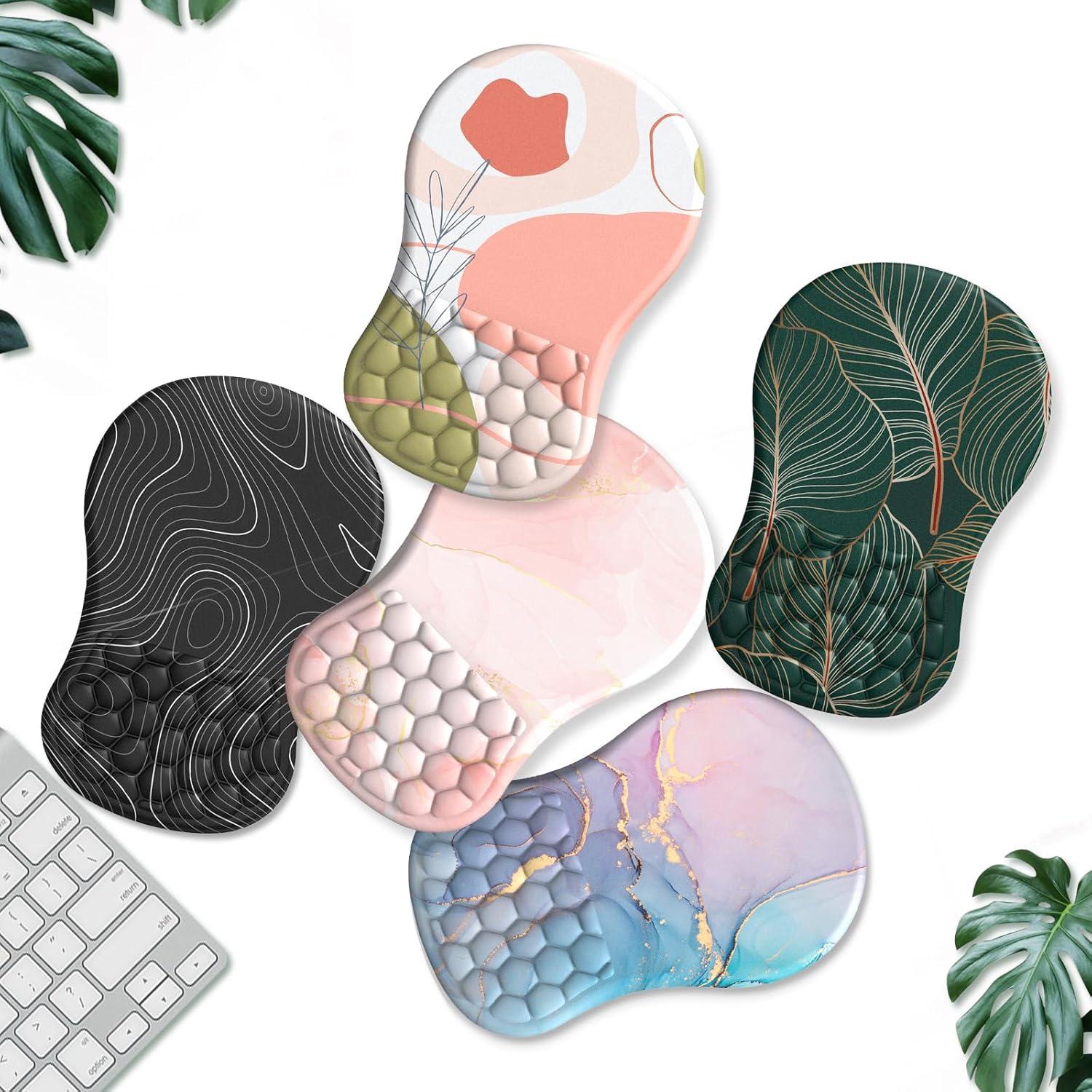 Reposamuñecas eulps Ergonómico con Alfombrilla de Ratón - Mármol Blanco