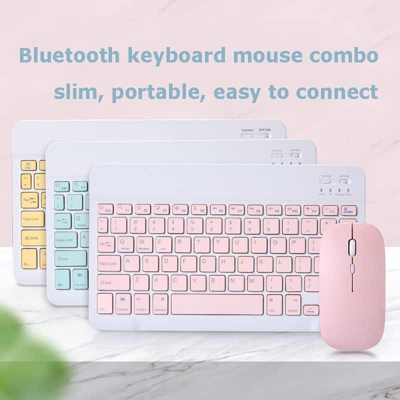 Combo Teclado y Ratón Inalámbricos TECCOEUS Rosa Ergonómico