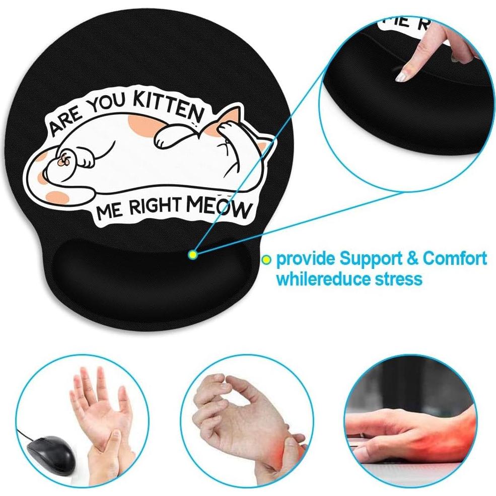 Almohadilla Ergonómica Britimes KJH Gato Negro Antideslizante