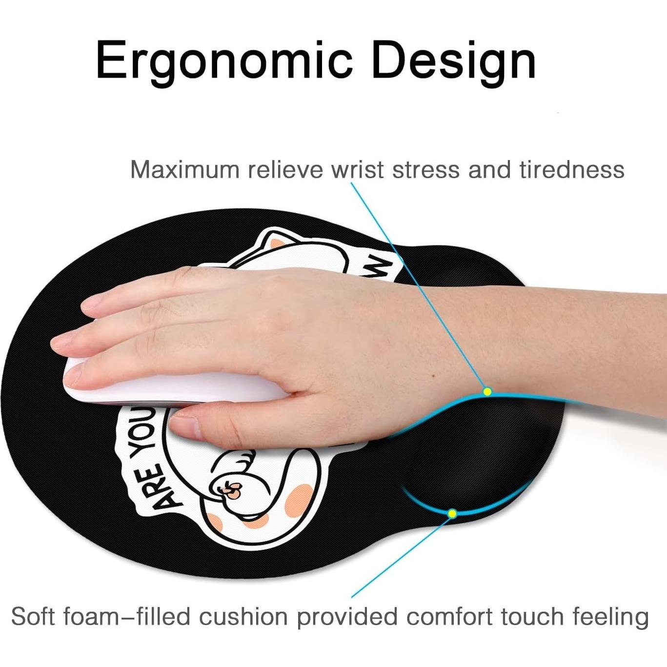 Almohadilla Ergonómica Britimes KJH Gato Negro Antideslizante