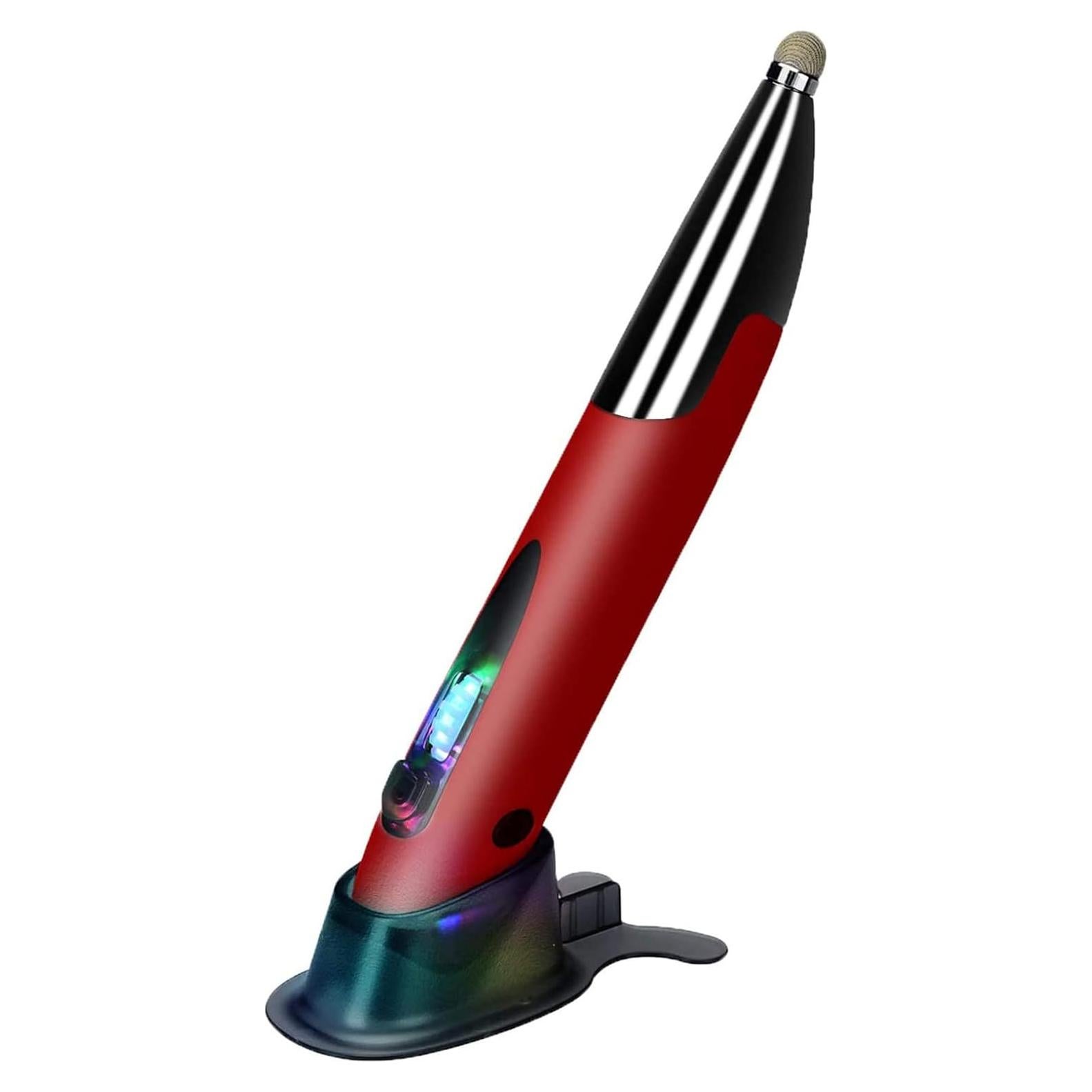 Ratón Óptico Ergonómico Inalámbrico Lychee Rojo con Stylus