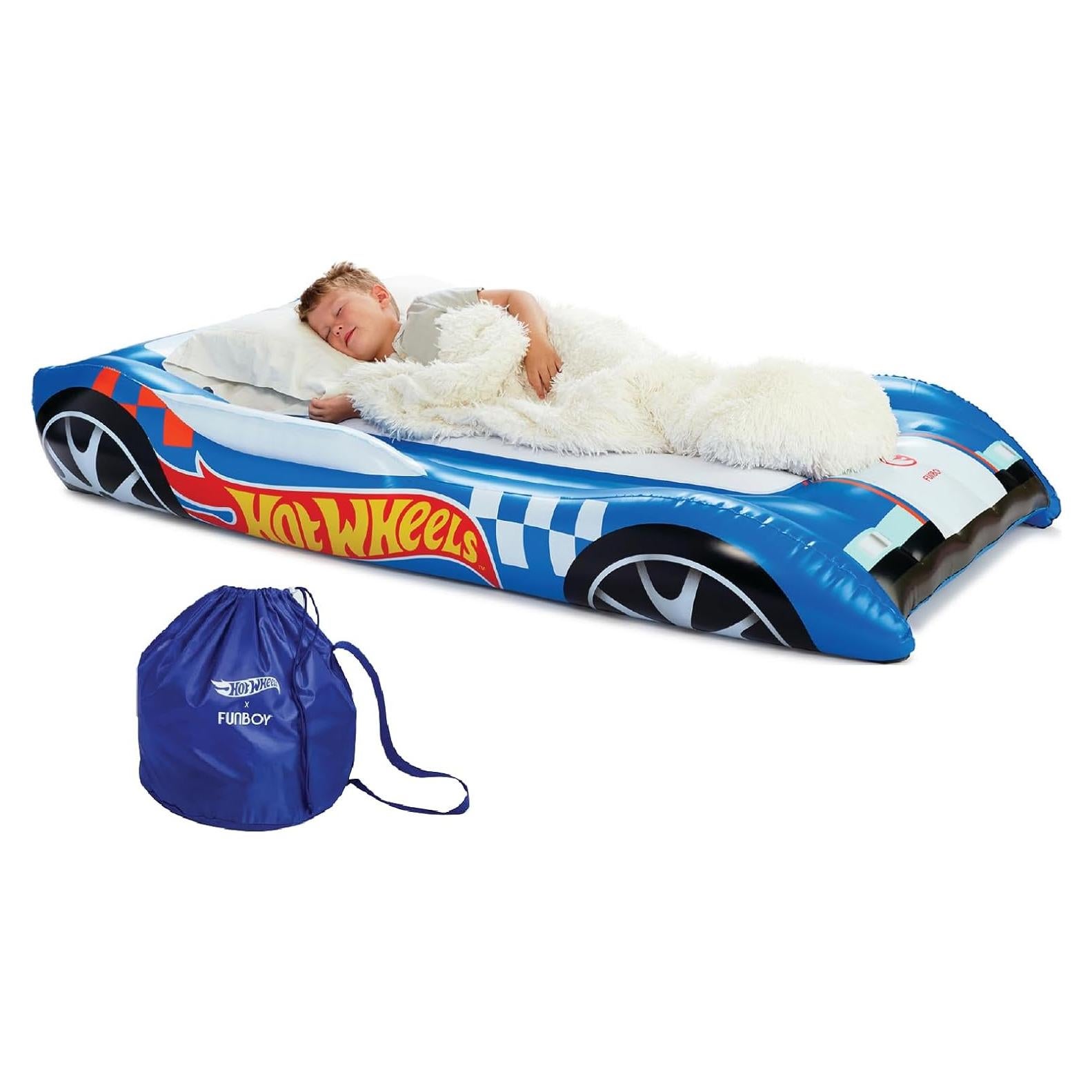 Cama inflable individual FUNBOY Hot Wheels con bolsa
