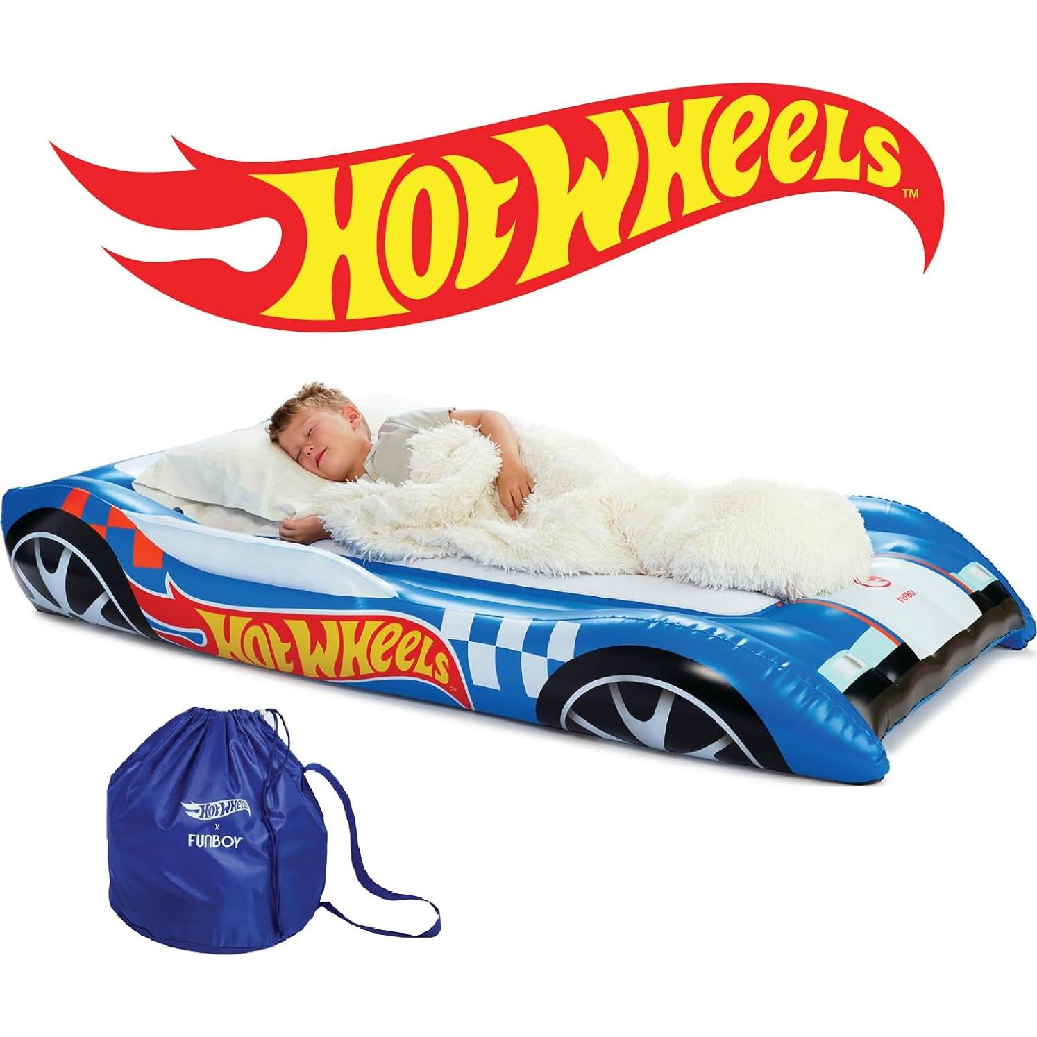 Cama inflable individual FUNBOY Hot Wheels con bolsa