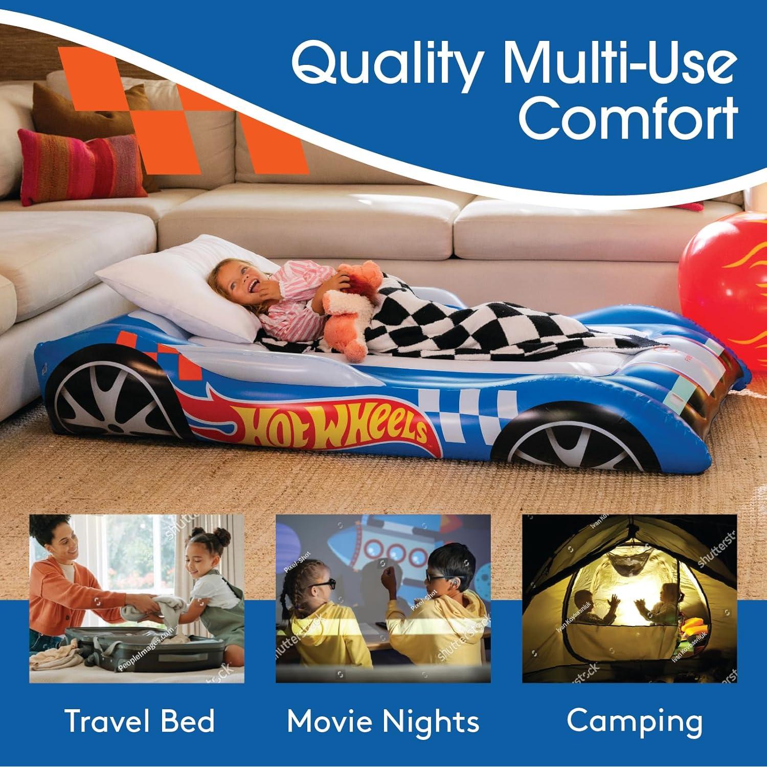 Cama inflable individual FUNBOY Hot Wheels con bolsa