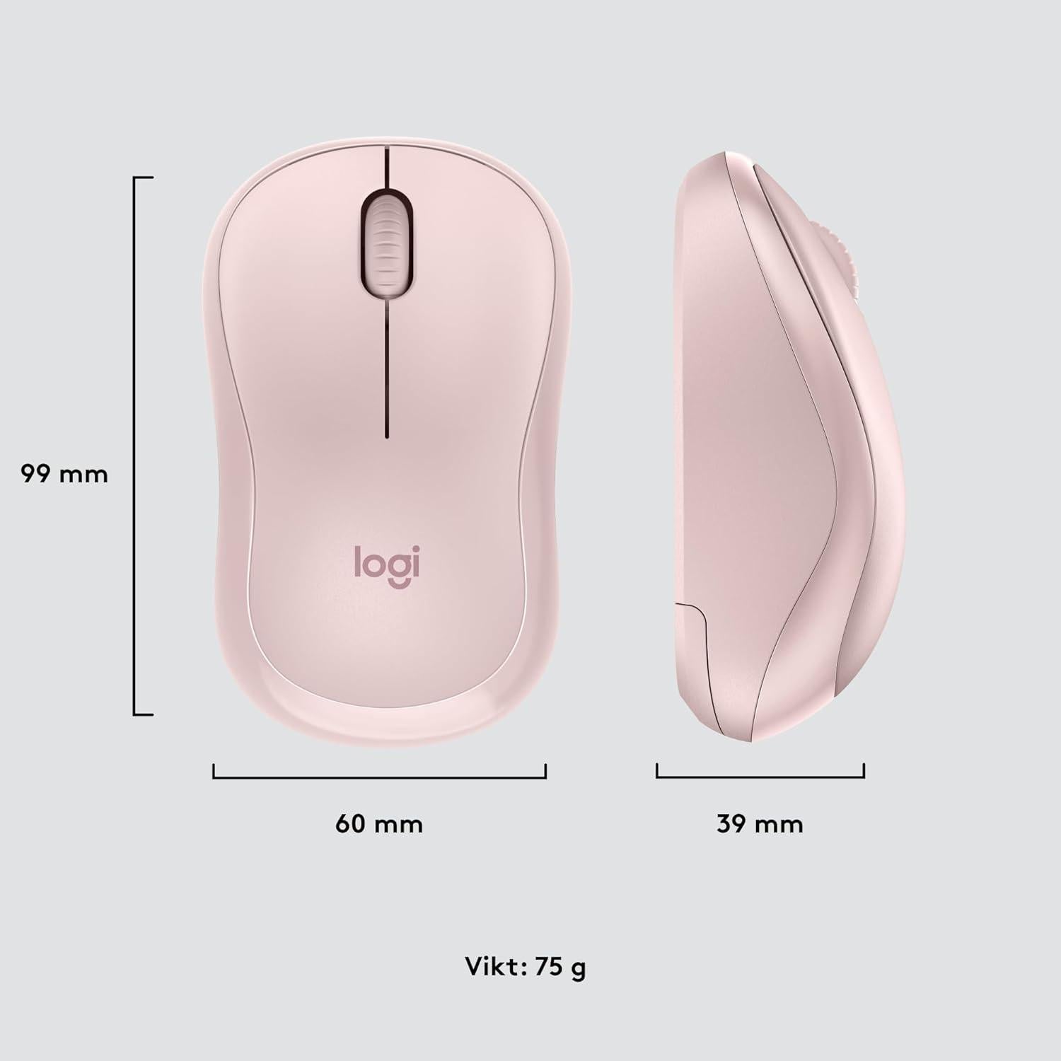 Logitech M220 Ratón Inalámbrico Silencioso Rosa 1000 DPI