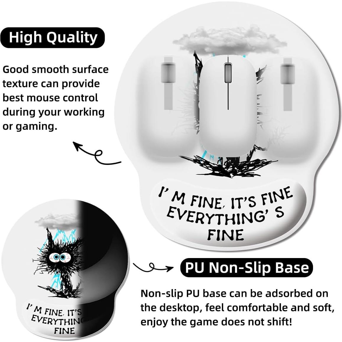 Almohadilla de Ratón Ergonómica QwaQ con Reposamuñecas Gel