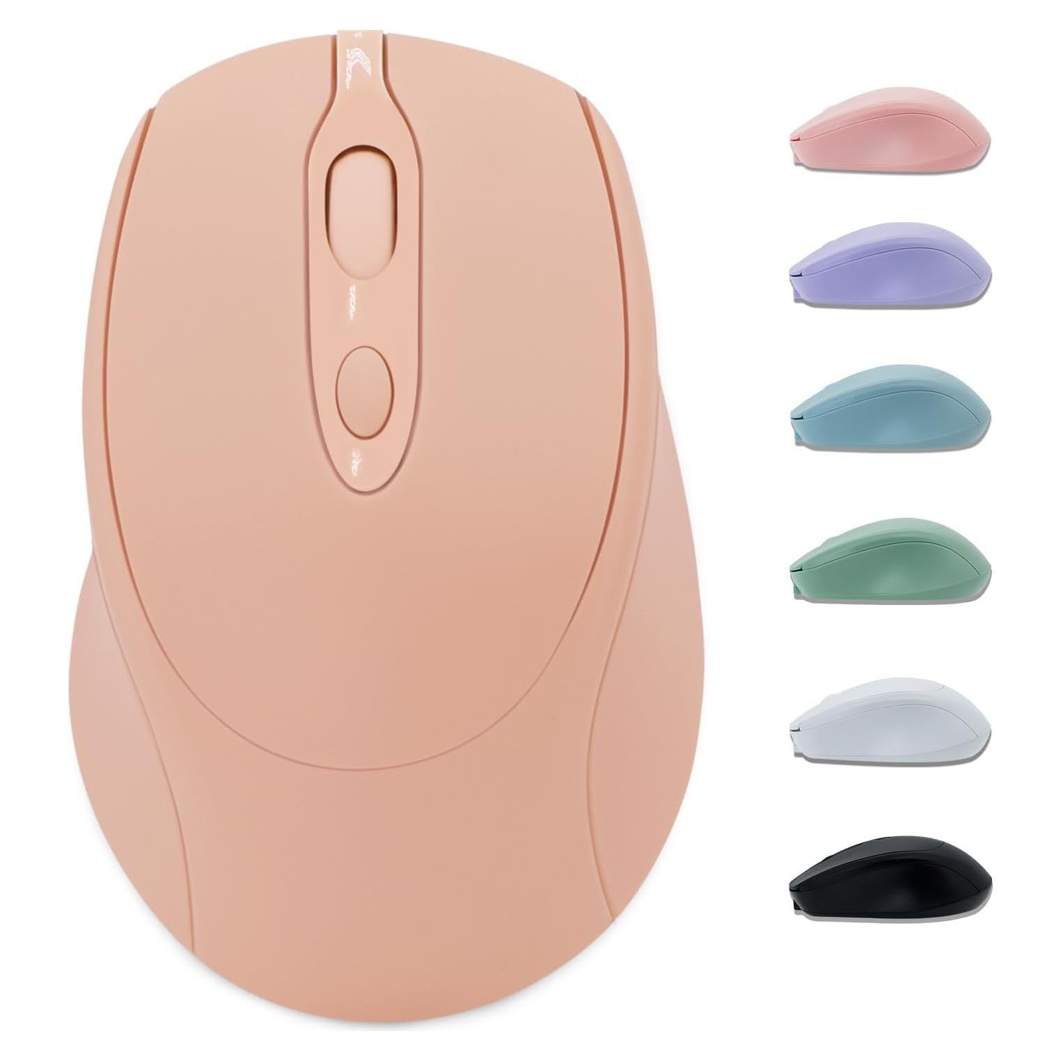 Ratón Inalámbrico Recargable Dolrso Rosa Nude Silencioso