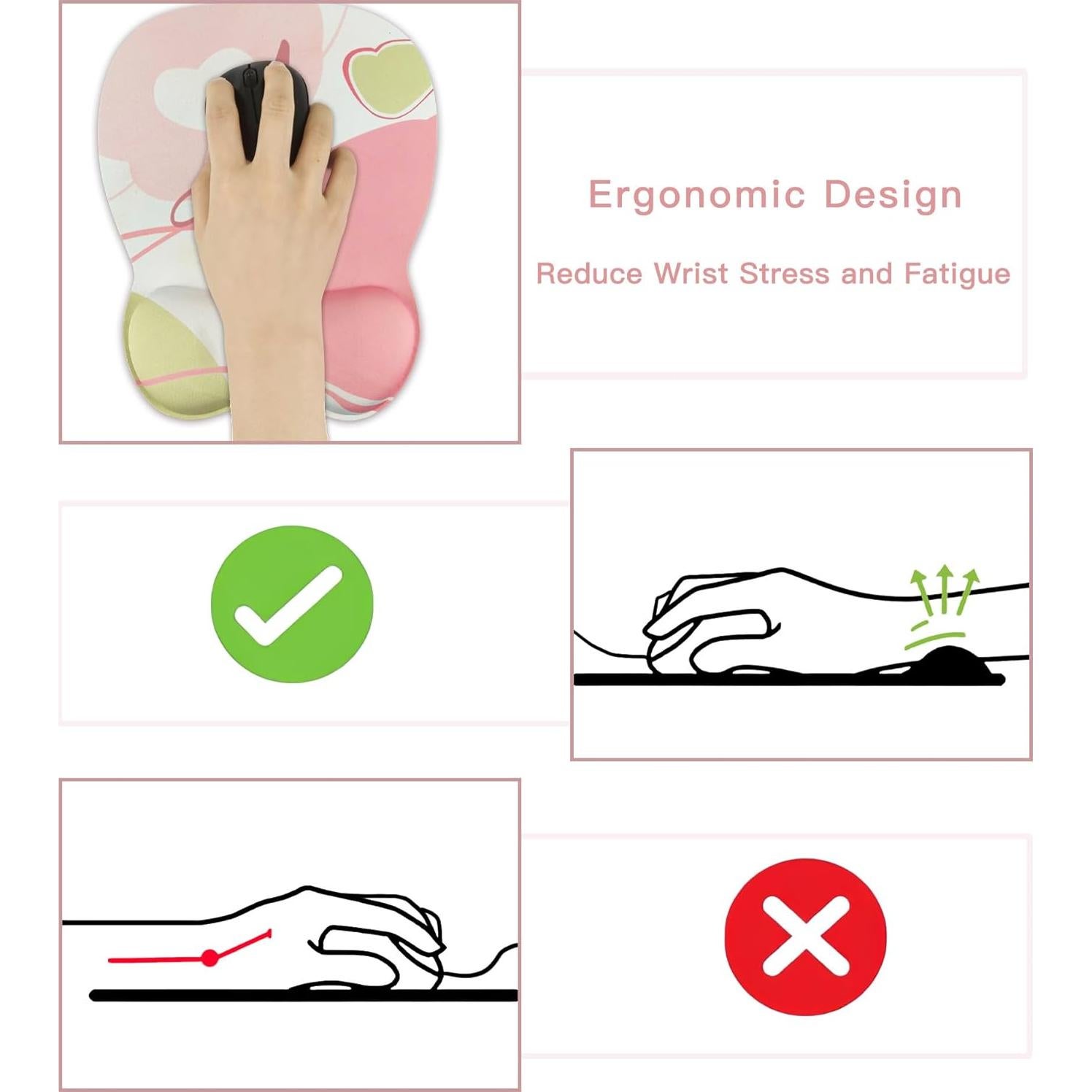 Alfombrilla de Ratón Ergonómica Aganmi con Soporte de Muñeca