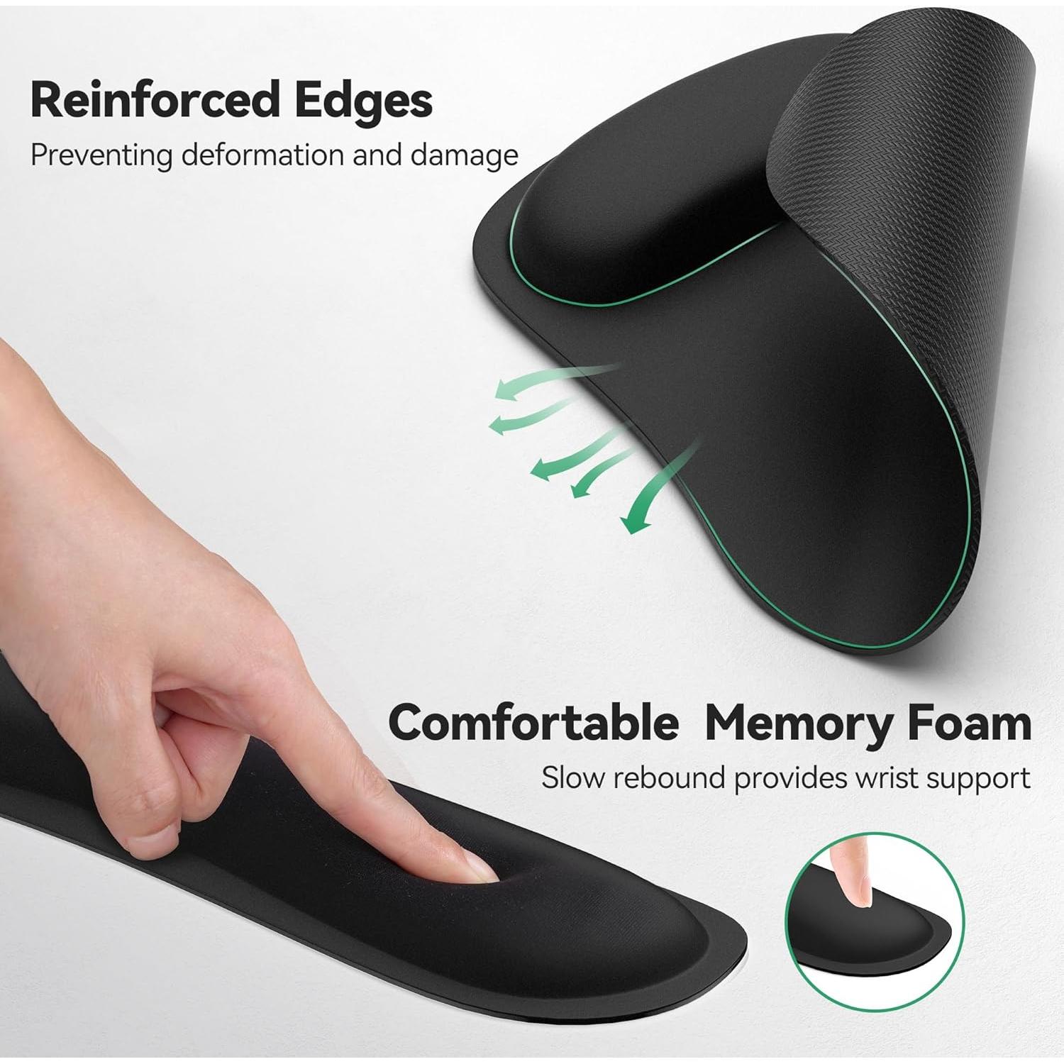 Alfombrilla 3-en-1 TECKNET con Reposamuñecas Espuma Viscoelástica