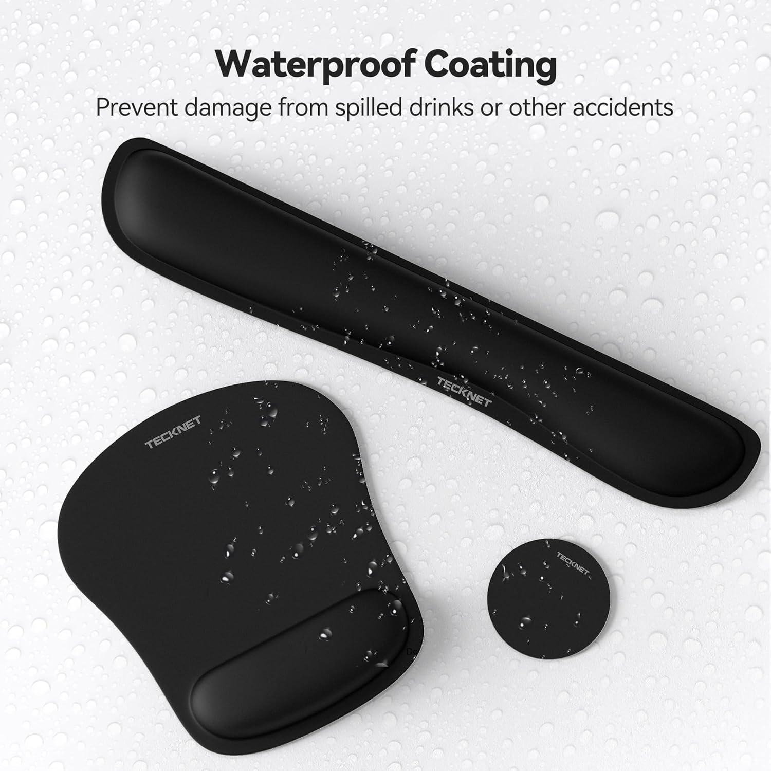 Alfombrilla 3-en-1 TECKNET con Reposamuñecas Espuma Viscoelástica