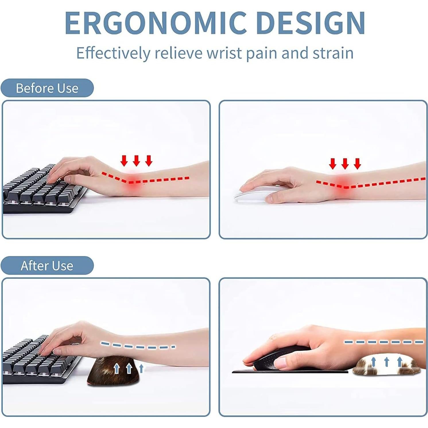 Conjunto Soporte Muñeca Teclado y Ratón JVGFYNKL Espuma Viscoelástica