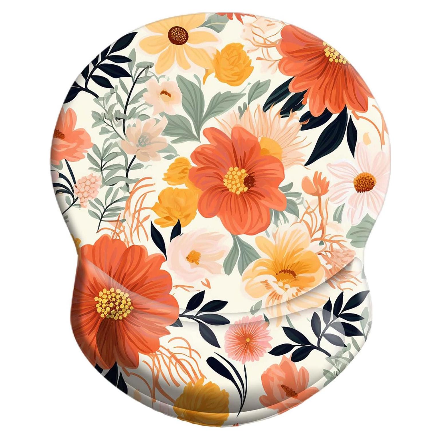 Alfombrilla de Mouse con Soporte para Muñeca NNAKAPAKA Floral