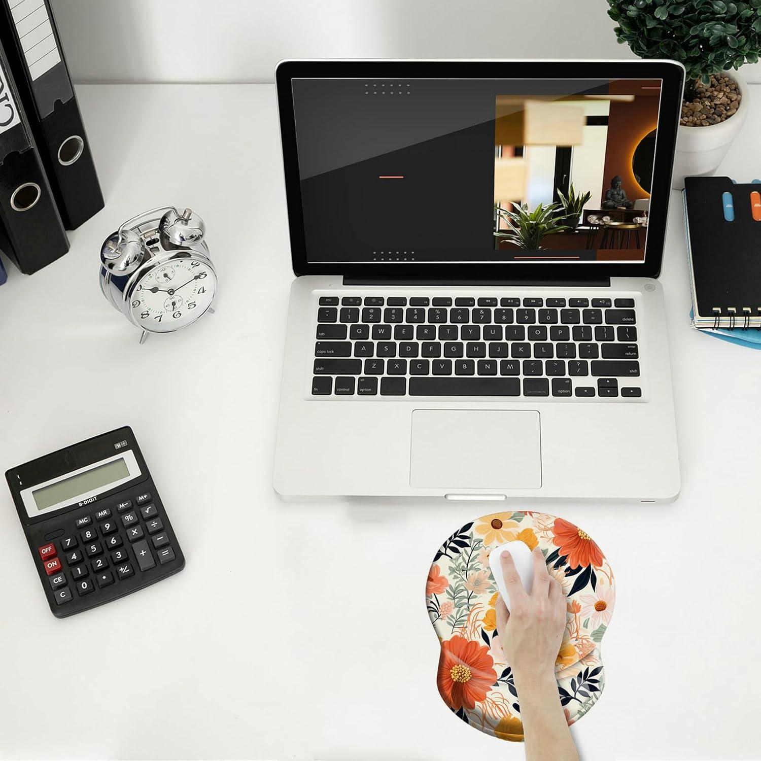 Alfombrilla de Mouse con Soporte para Muñeca NNAKAPAKA Floral