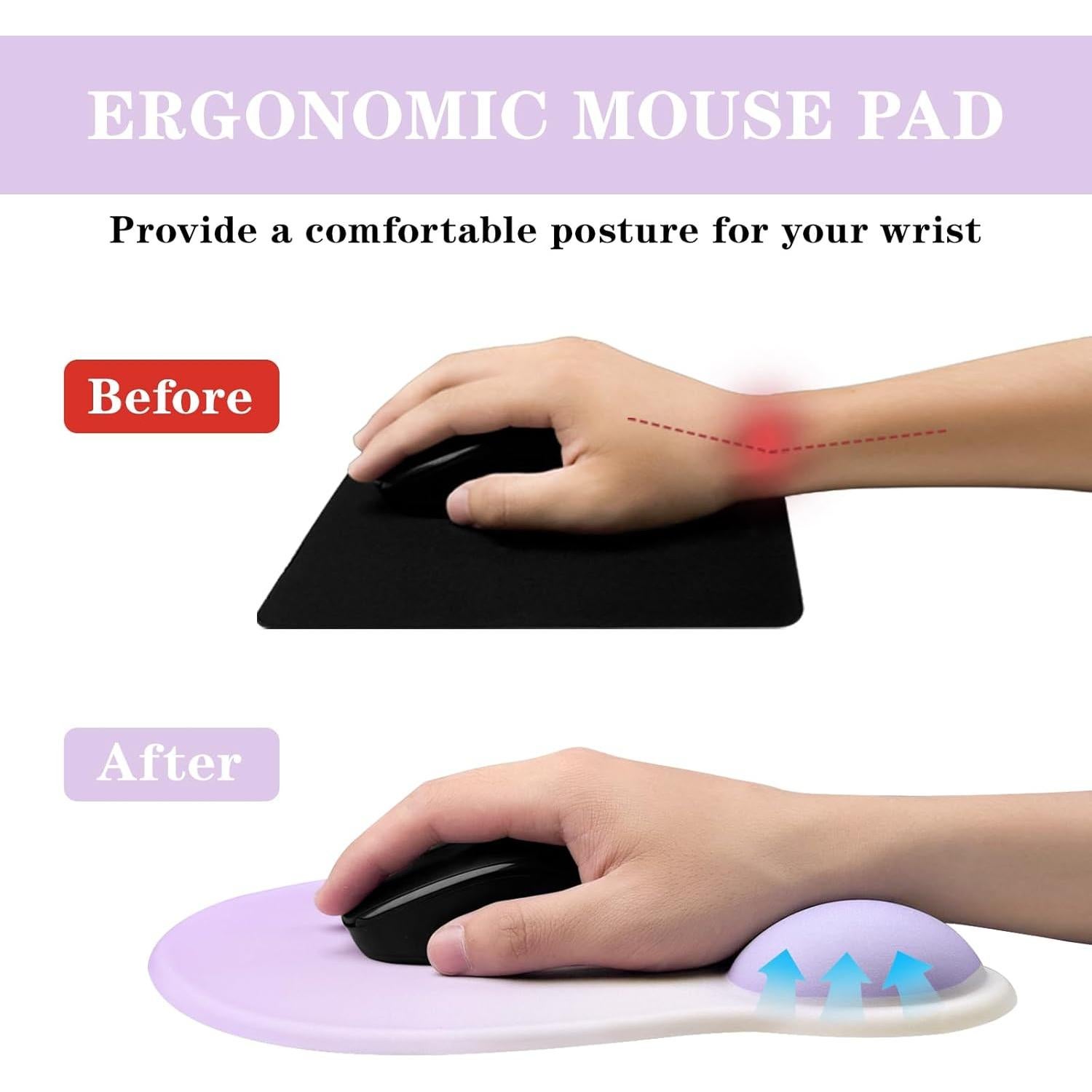 Alfombrilla de Ratón Ergonómica KEPUTAIER con Soporte para Muñeca