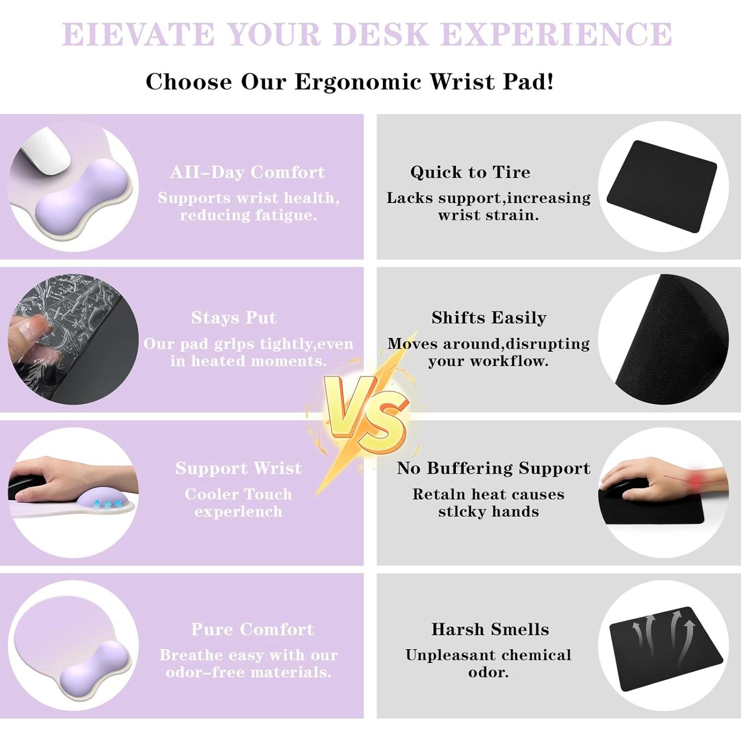 Alfombrilla de Ratón Ergonómica KEPUTAIER con Soporte para Muñeca