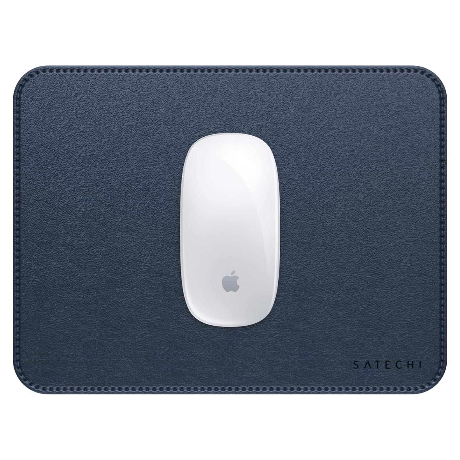 Alfombrilla de Ratón Ergonómica Satechi de Cuero Vegano Azul