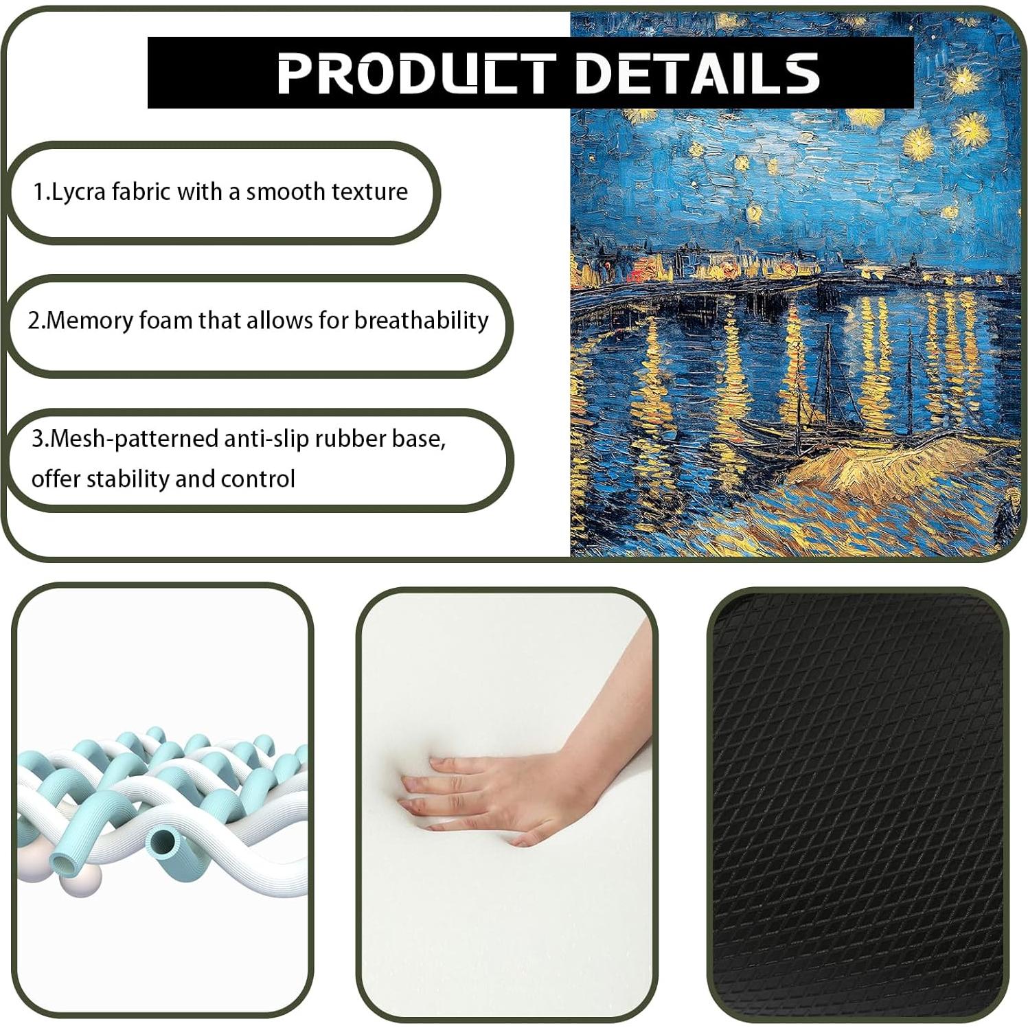 Soporte de Muñeca Ergonómico AYKDTFN 30x20 cm Espuma Viscoelástica