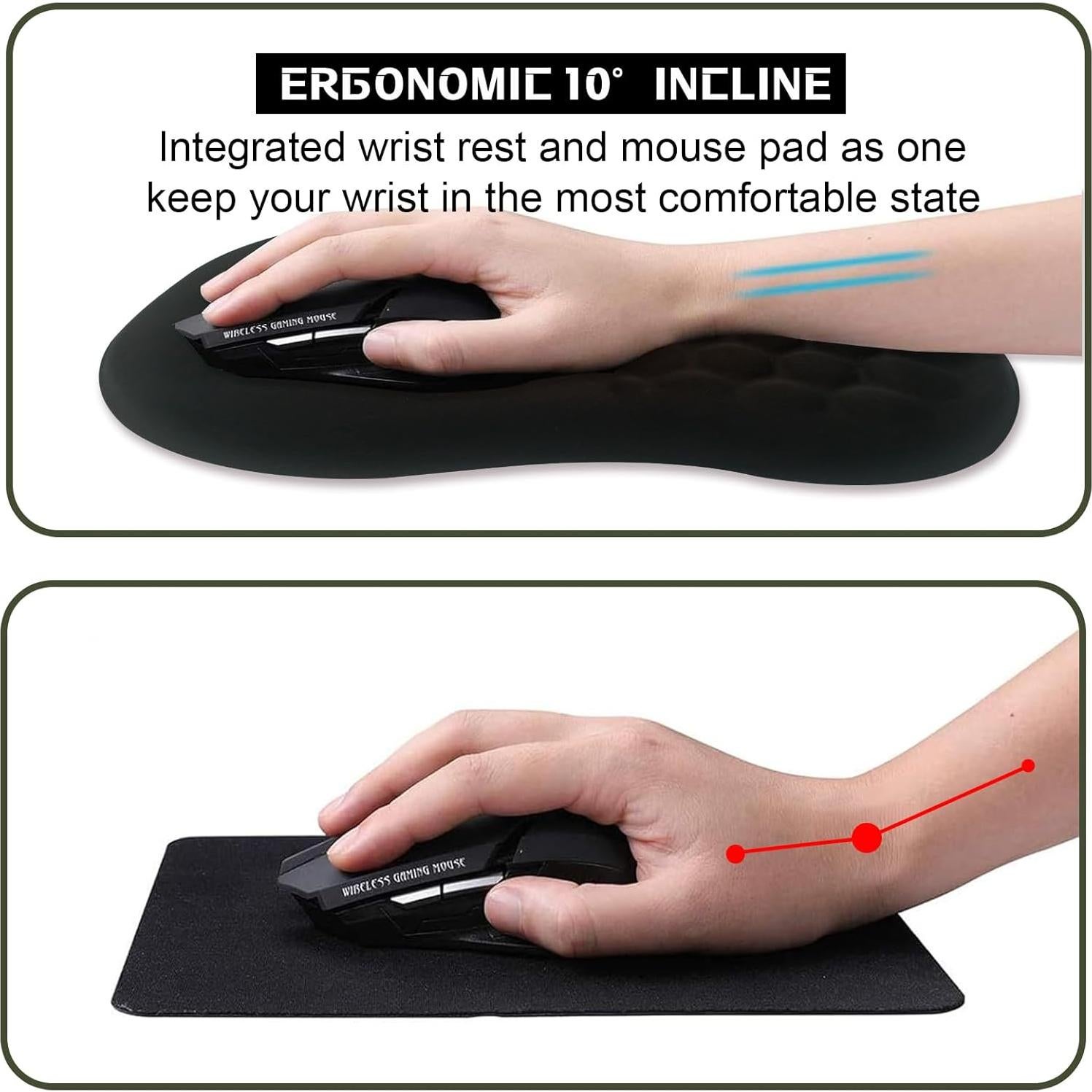 Soporte de Muñeca Ergonómico AYKDTFN 30x20 cm Espuma Viscoelástica