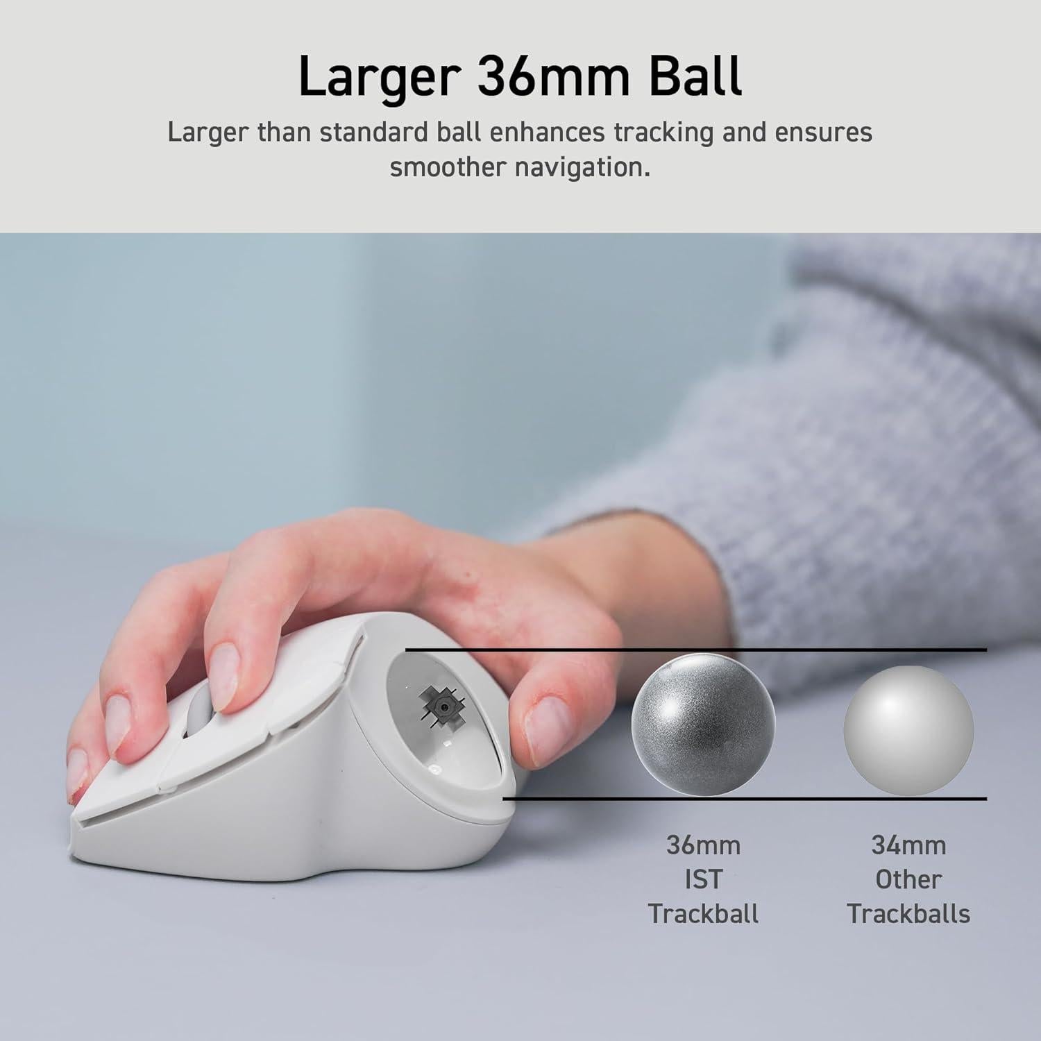 Trackball Bluetooth ELECOM M-IT10BRWH Ergonómico 36mm Blanco