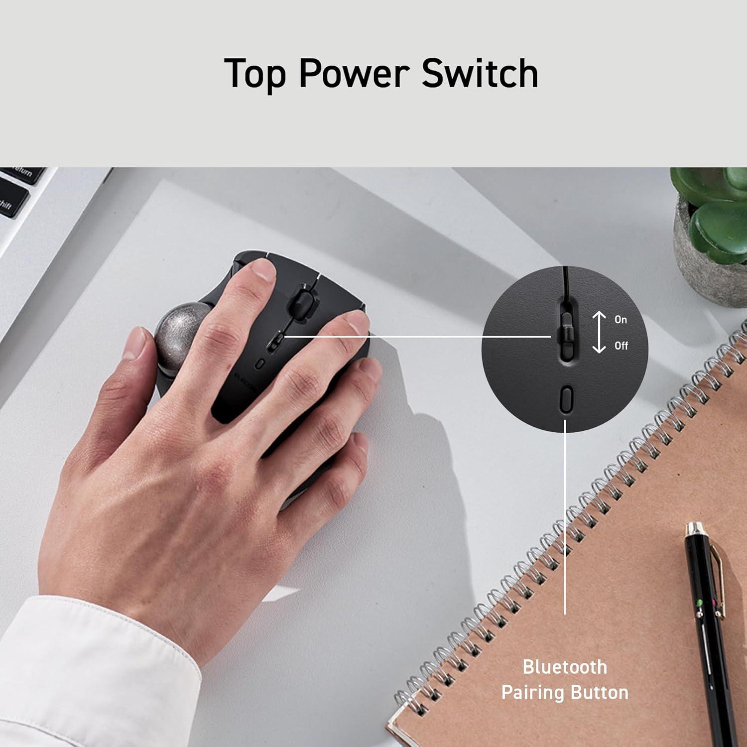 Trackball Bluetooth ELECOM M-IT10BRWH Ergonómico 36mm Blanco