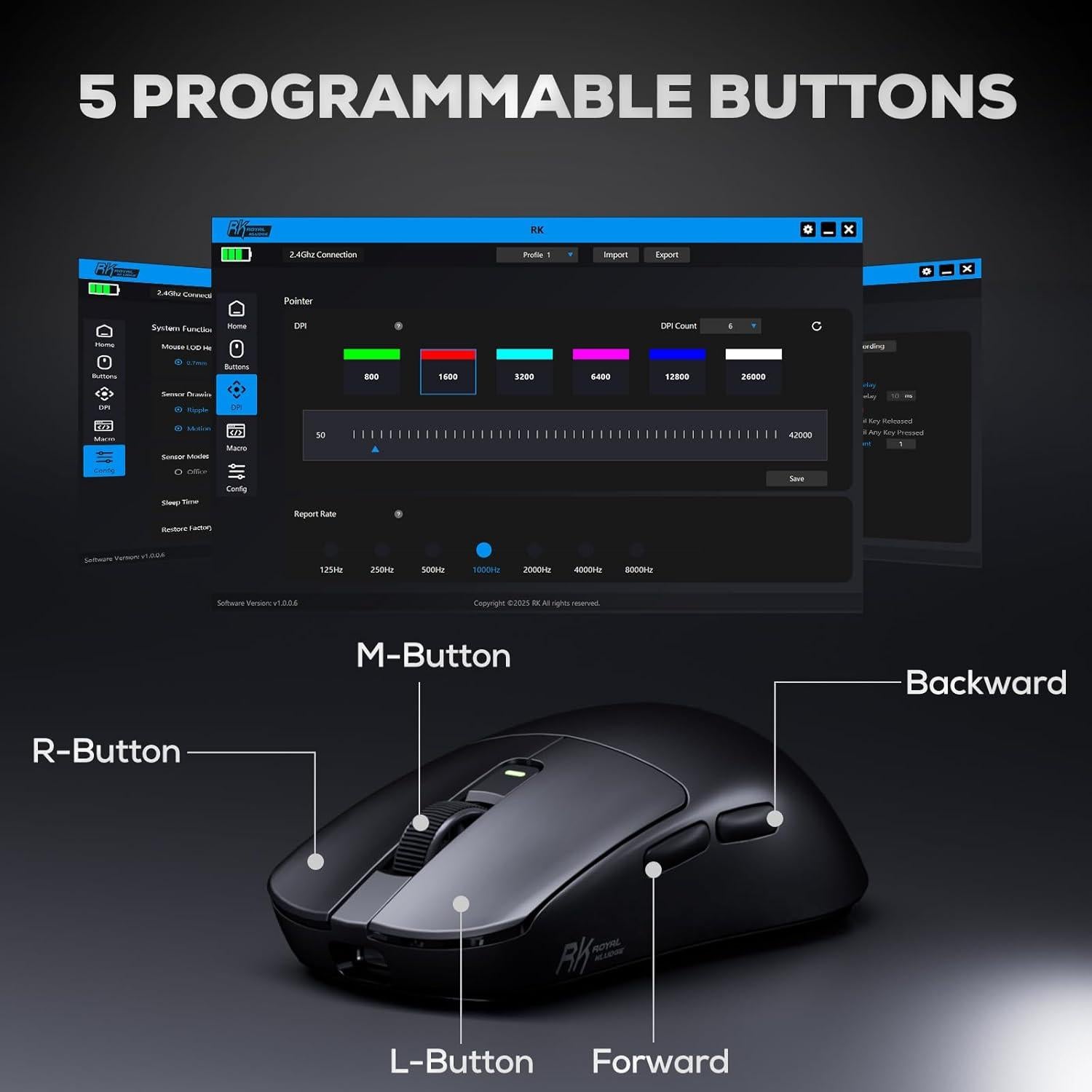 Ratón Gaming Inalámbrico RK Royal Kludge M3 42K DPI 47g