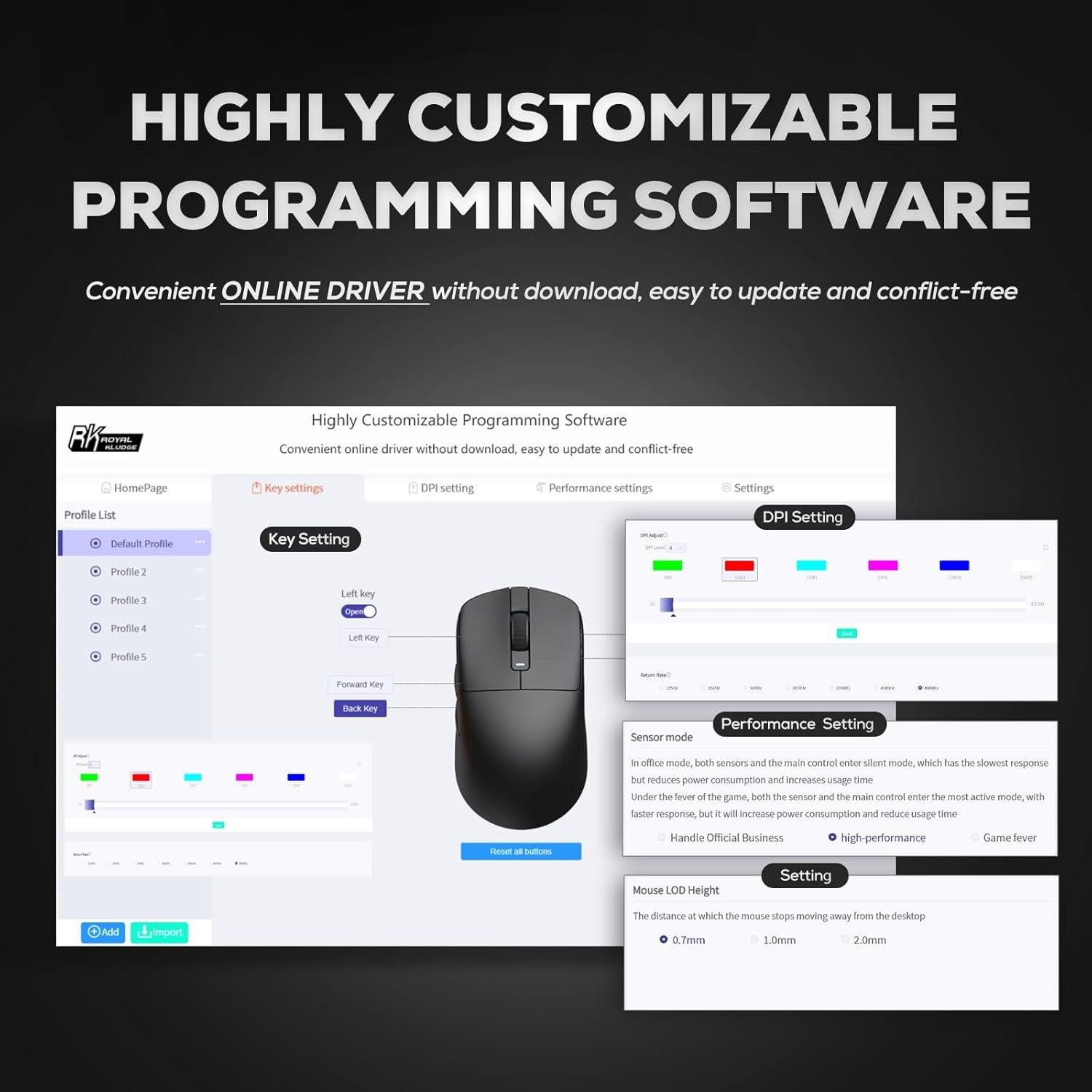 Ratón Gaming Inalámbrico RK Royal Kludge M3 42K DPI 47g