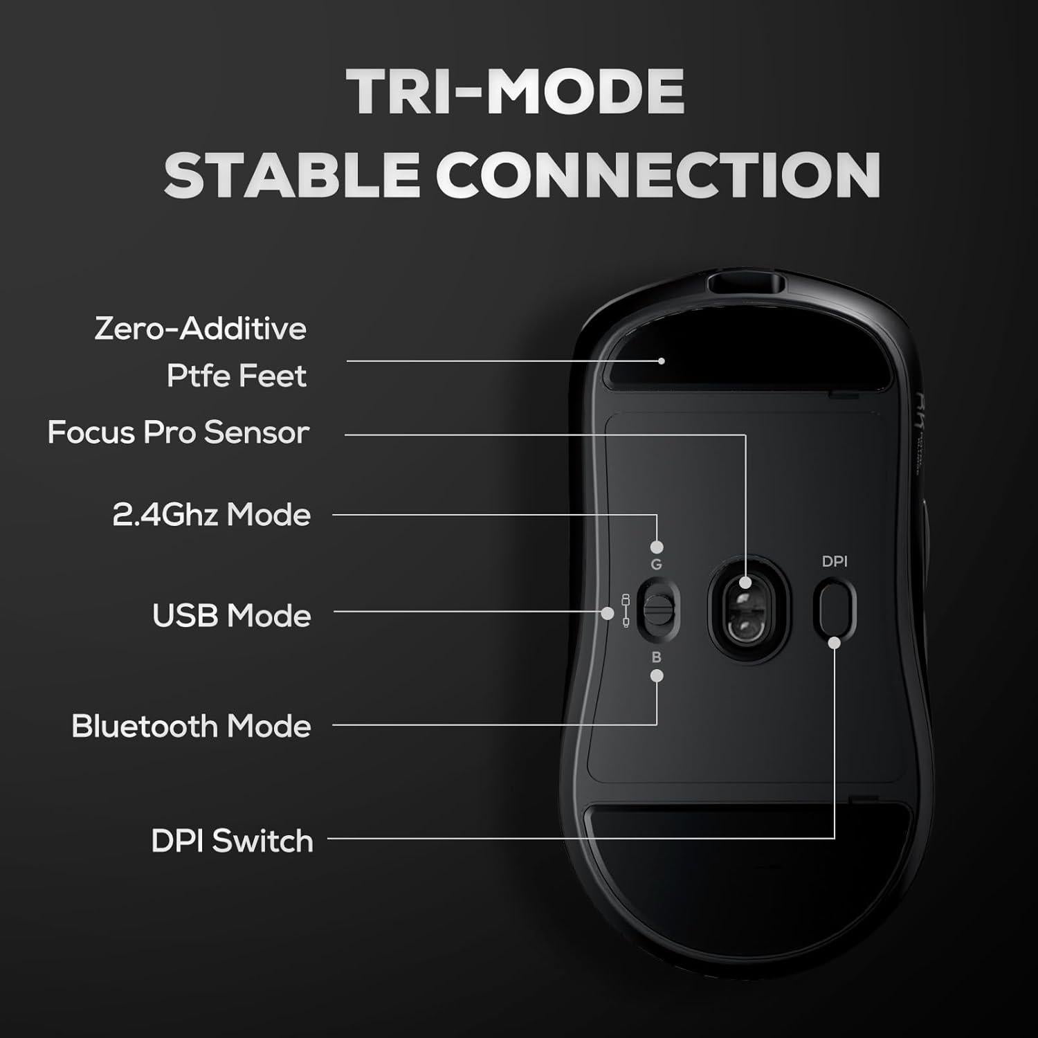 Ratón Gaming Inalámbrico RK Royal Kludge M3 42K DPI 47g