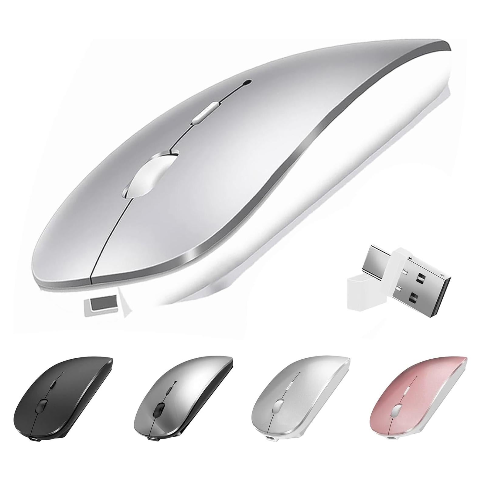 Ratón Inalámbrico Suteke Plata para MacBook y PC USB-C