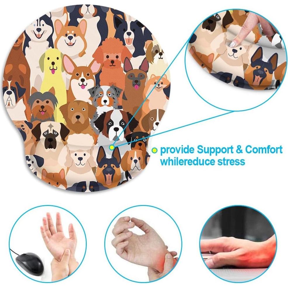 Alfombrilla de Ratón Britimes Set 2 Piezas Ergonómica Colorida