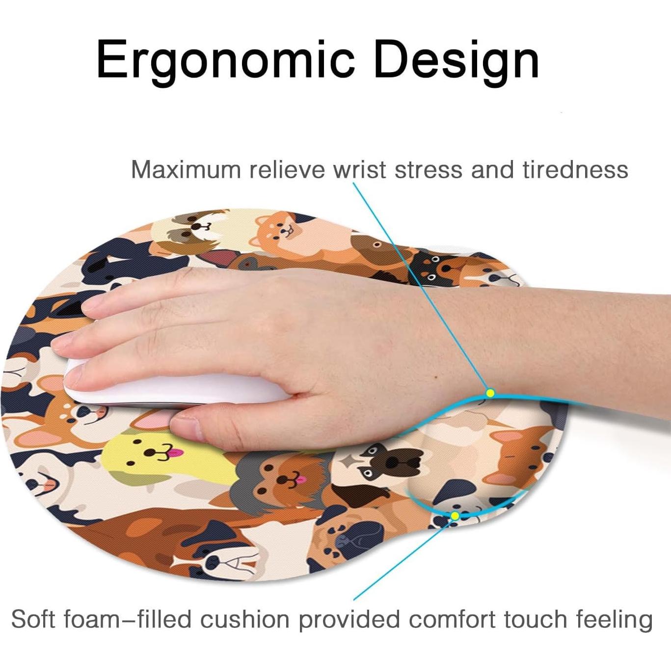 Alfombrilla de Ratón Britimes Set 2 Piezas Ergonómica Colorida