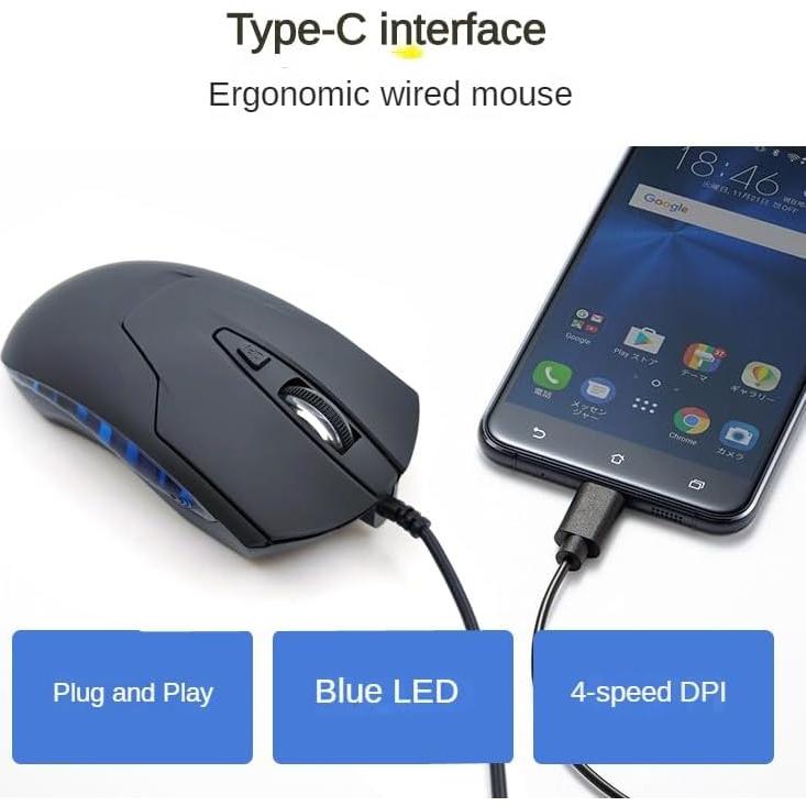 Ratón USB C Centree 6 Botones Silencioso Portátil 70g