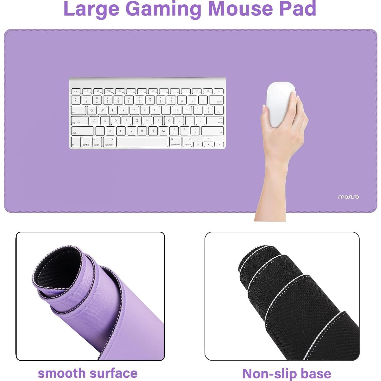 Soporte Reposamuñecas MOSISO Ergonomico Morado 44.5x8 cm