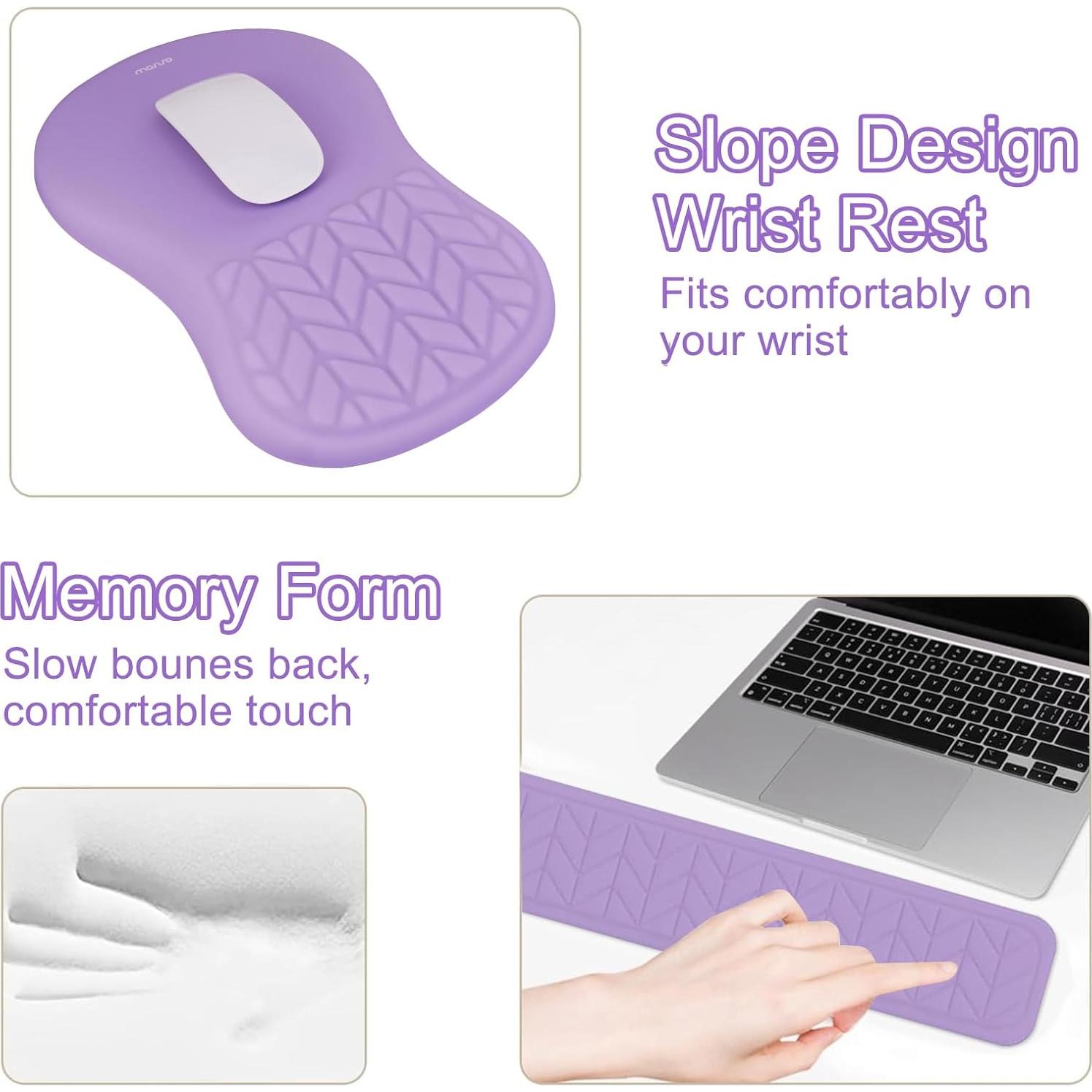 Soporte Reposamuñecas MOSISO Ergonomico Morado 44.5x8 cm