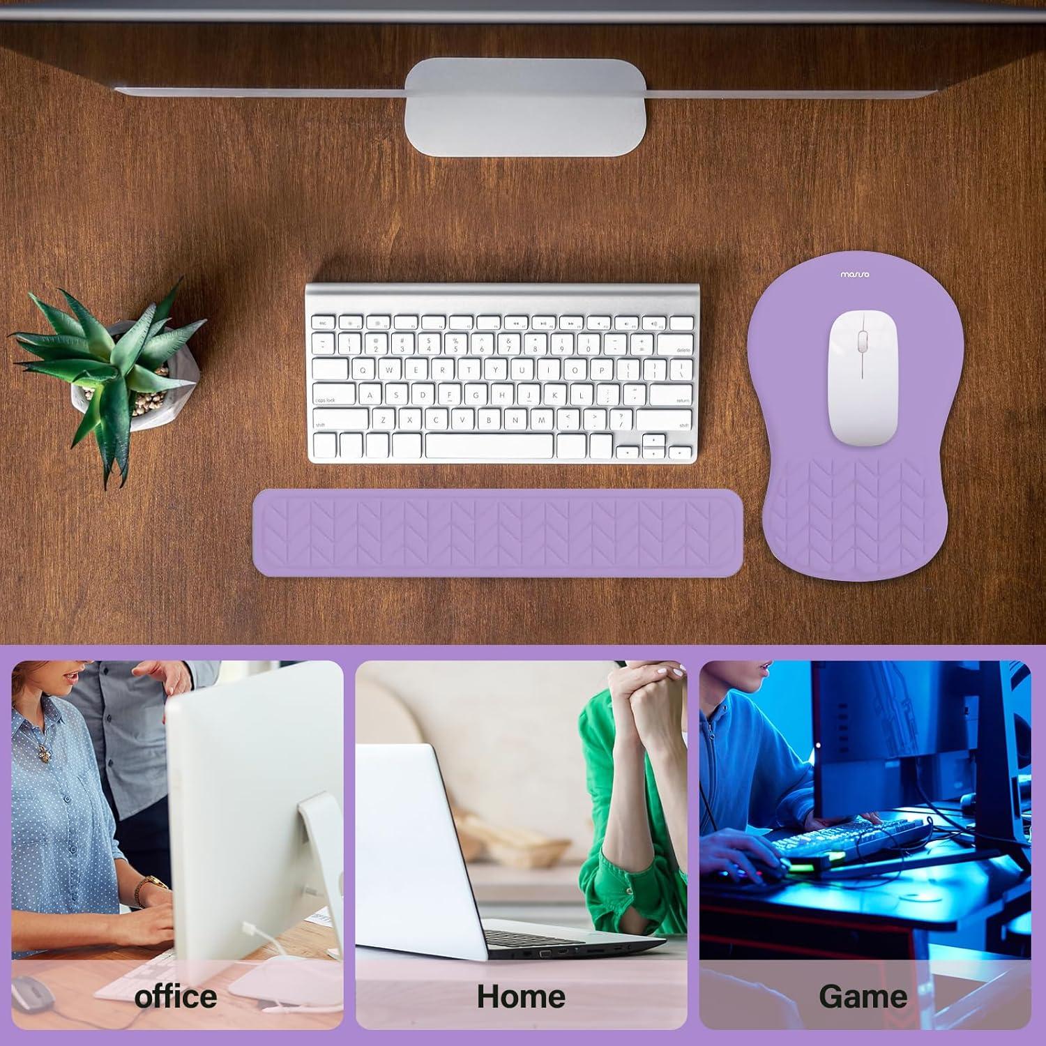 Soporte Reposamuñecas MOSISO Ergonomico Morado 44.5x8 cm