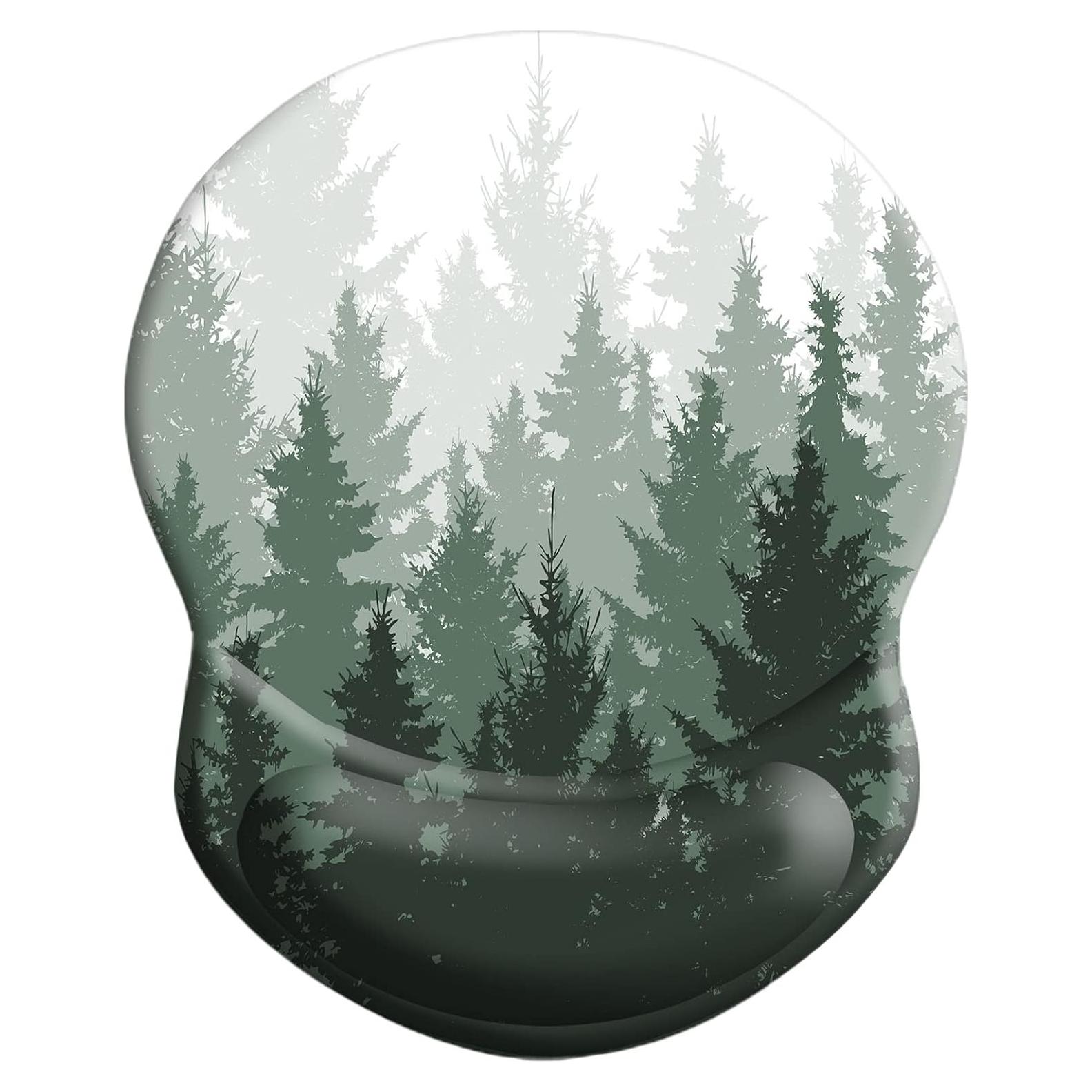 Alfombrilla de Ratón Ergonómica COUKASO con Soporte - Bosque Nebuloso