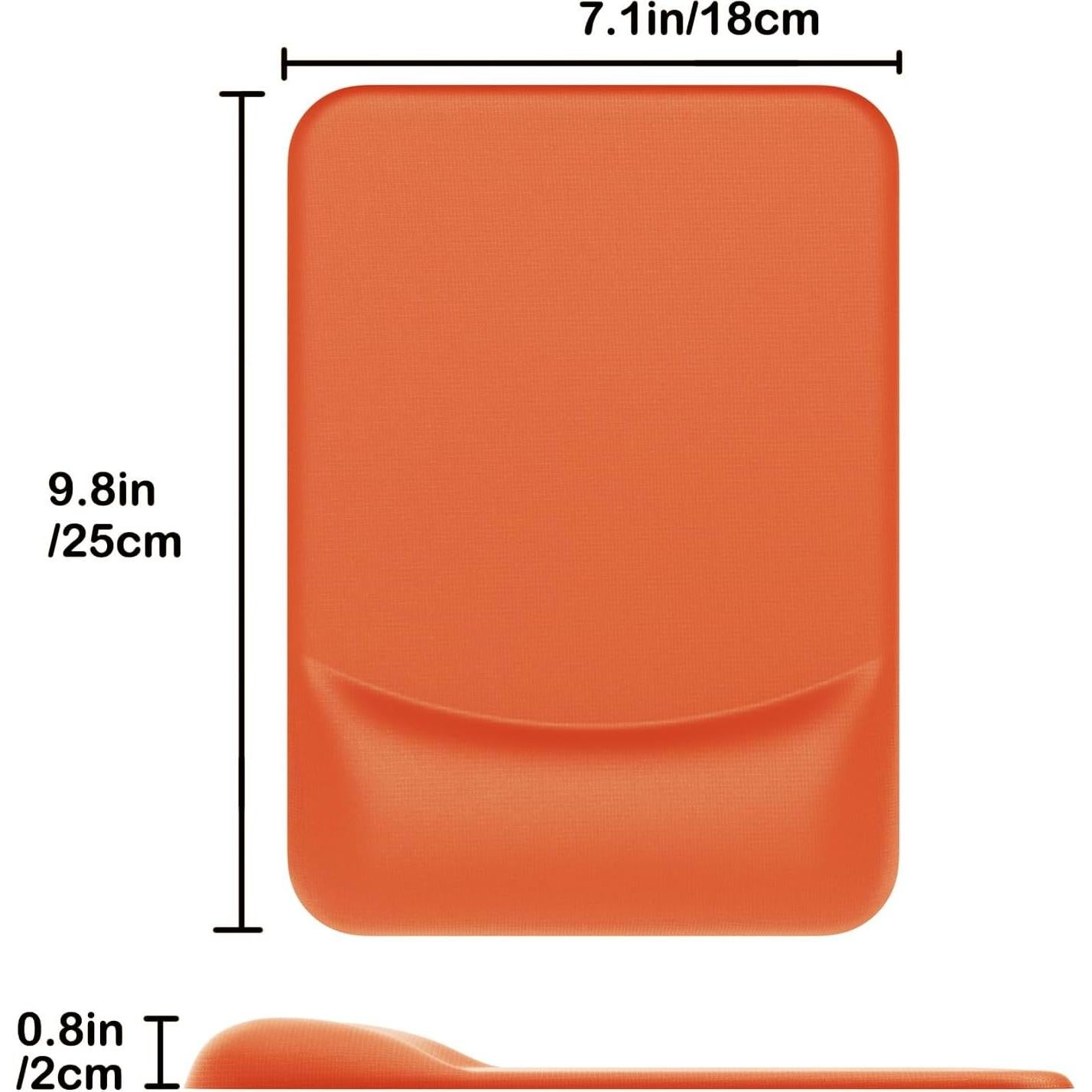 Audimi Ergonomic Mouse Pad with Gel Wrist Support, Comfortable Mousepad with Wrist Rest Smooth Surface and Non-Slip PU Base for Pain Relief, Laptop, Computer, Office, Home, Orange