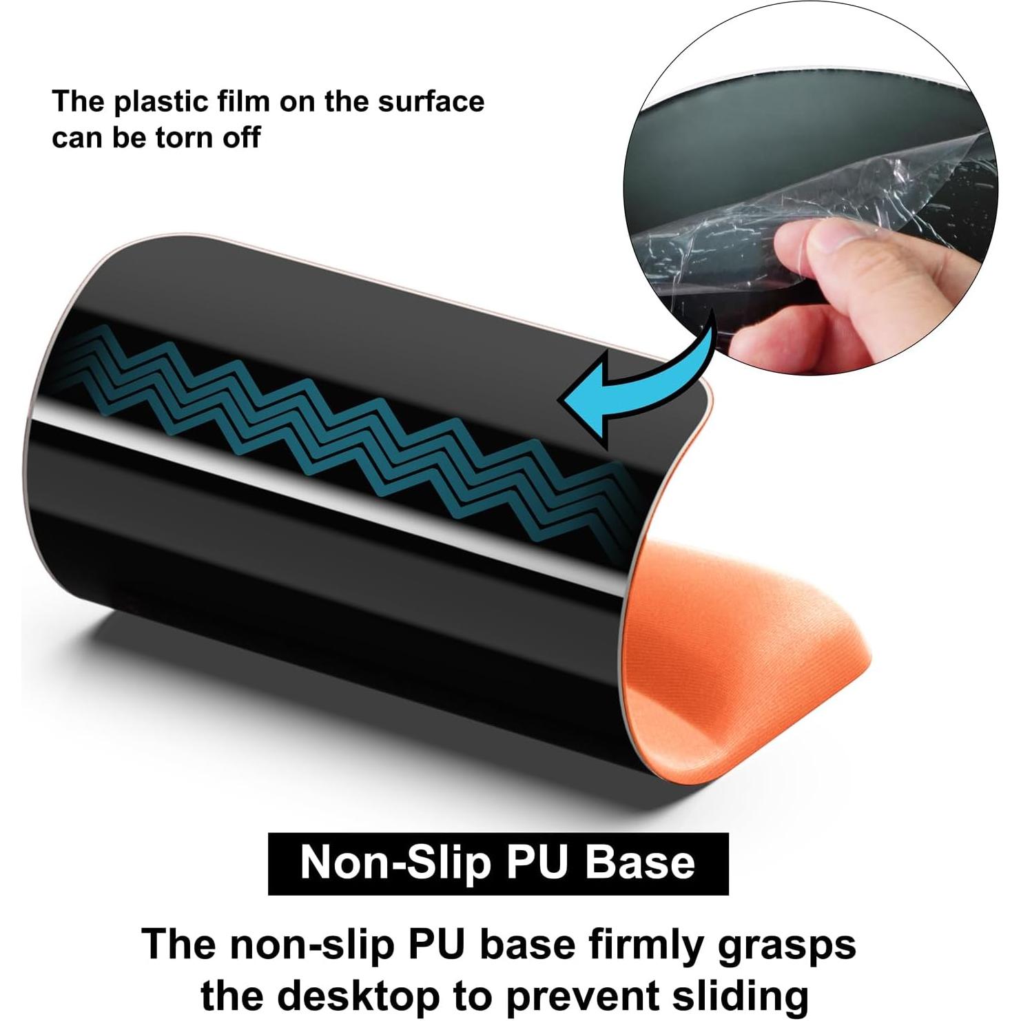 Audimi Ergonomic Mouse Pad with Gel Wrist Support, Comfortable Mousepad with Wrist Rest Smooth Surface and Non-Slip PU Base for Pain Relief, Laptop, Computer, Office, Home, Orange