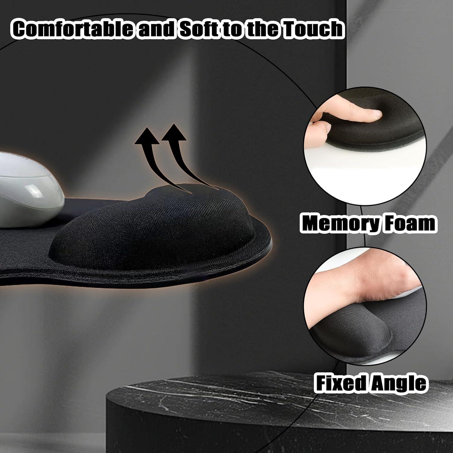 Almohadilla de Ratón Ergonómica Retainbre con Soporte Negro - Paquete de 8