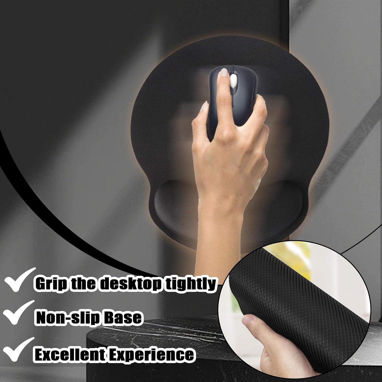 Almohadilla de Ratón Ergonómica Retainbre con Soporte Negro - Paquete de 8