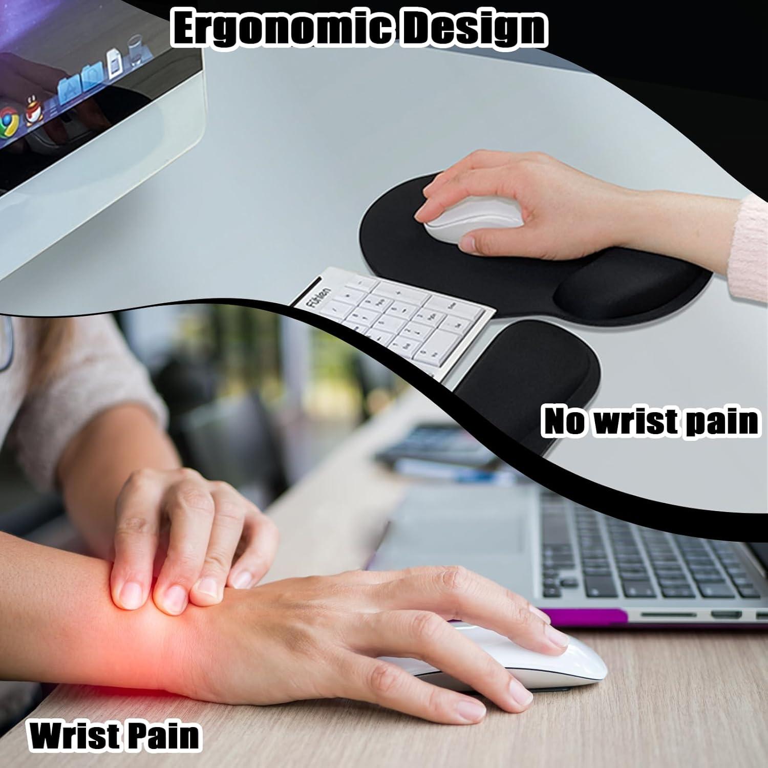 Almohadilla de Ratón Ergonómica Retainbre con Soporte Negro - Paquete de 8