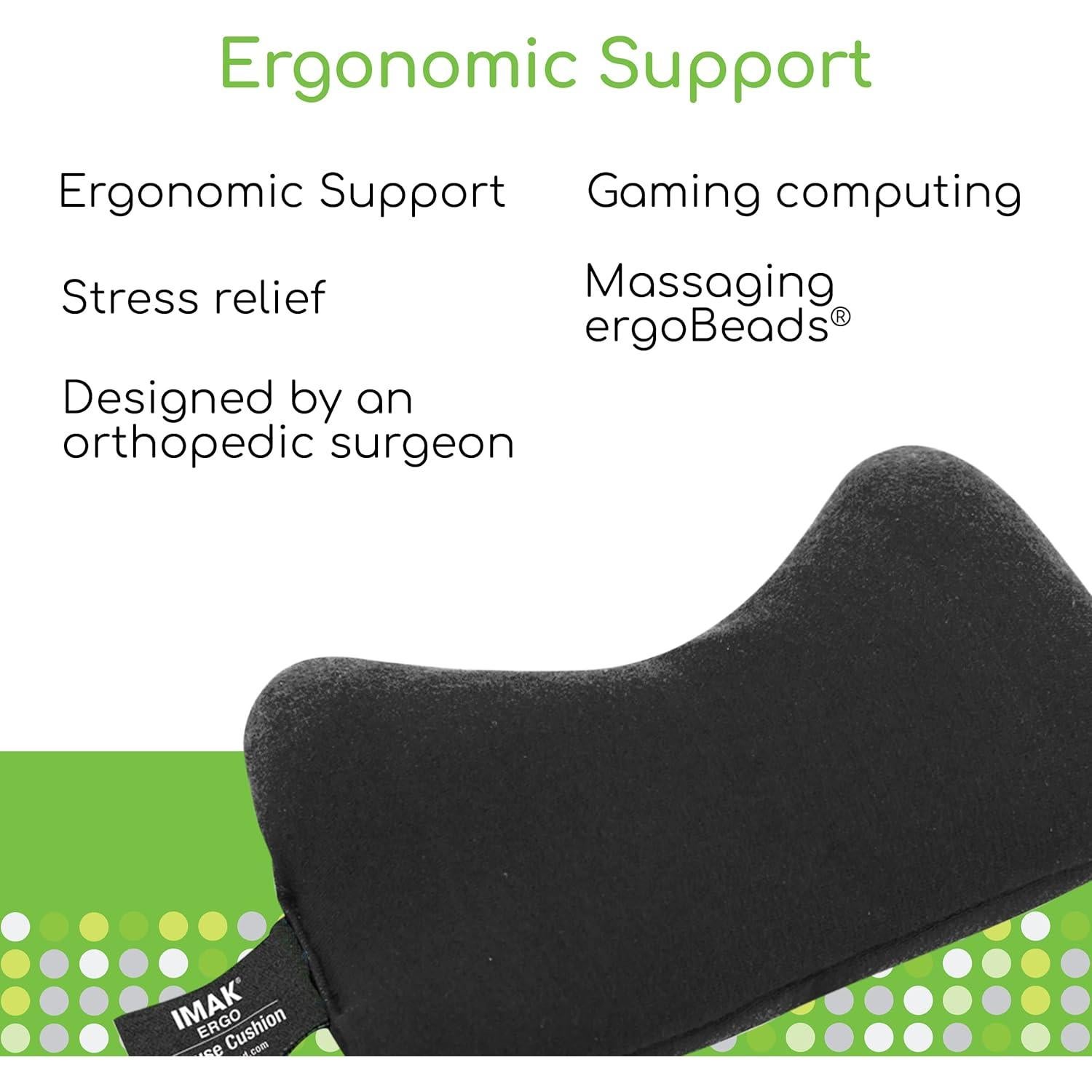 Cojín Ergo para Muñeca IMAK - Reposamuñecas Ergonómico Negro